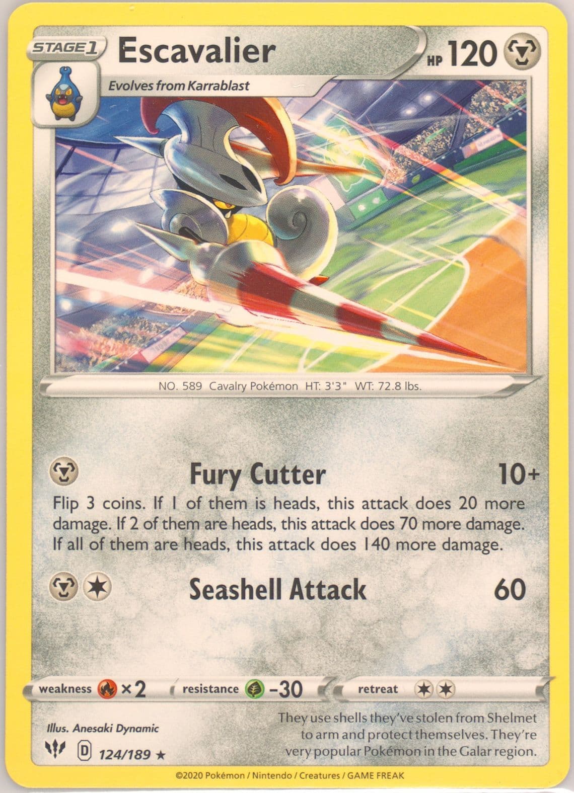 Escavalier (124) 2020 Pokemon Sword & Shield Darkness Ablaze