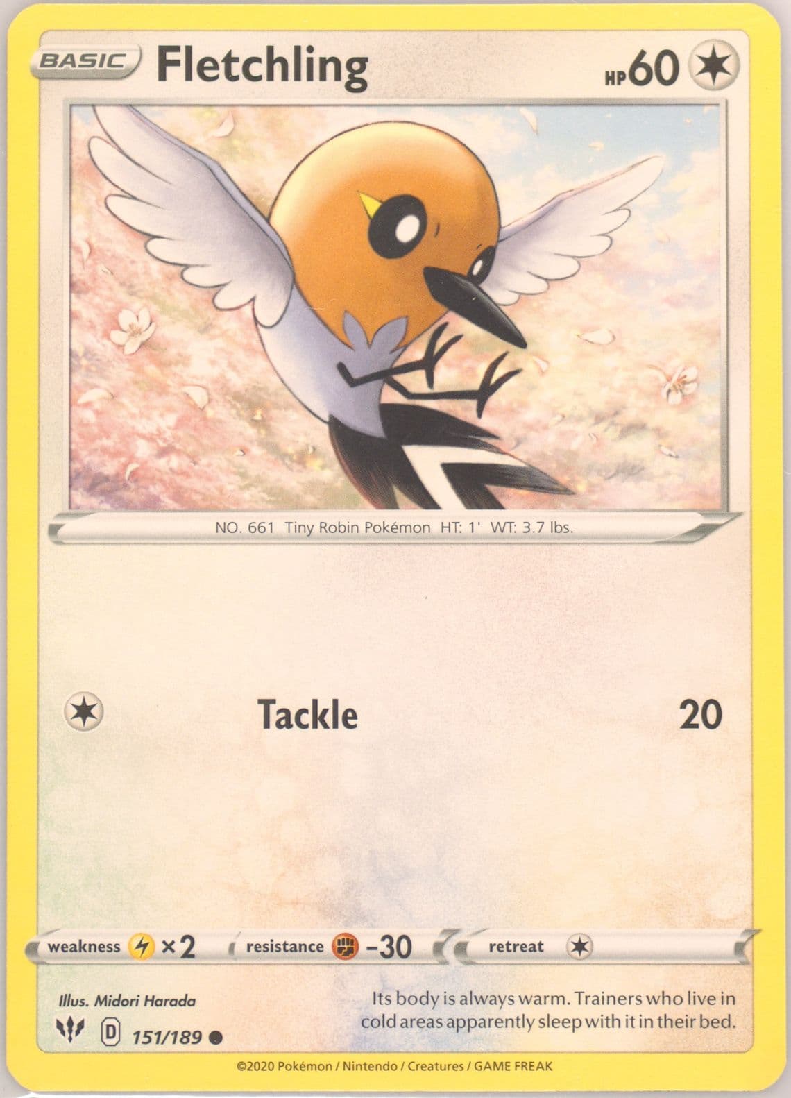 Fletchling (151) 2020 Pokemon Sword & Shield Darkness Ablaze
