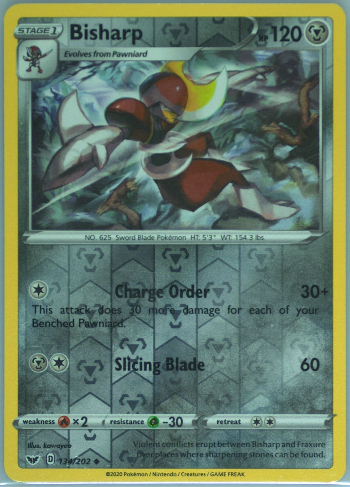 Bisharp-Reverse Foil (134) 2020 Pokemon Sword & Shield