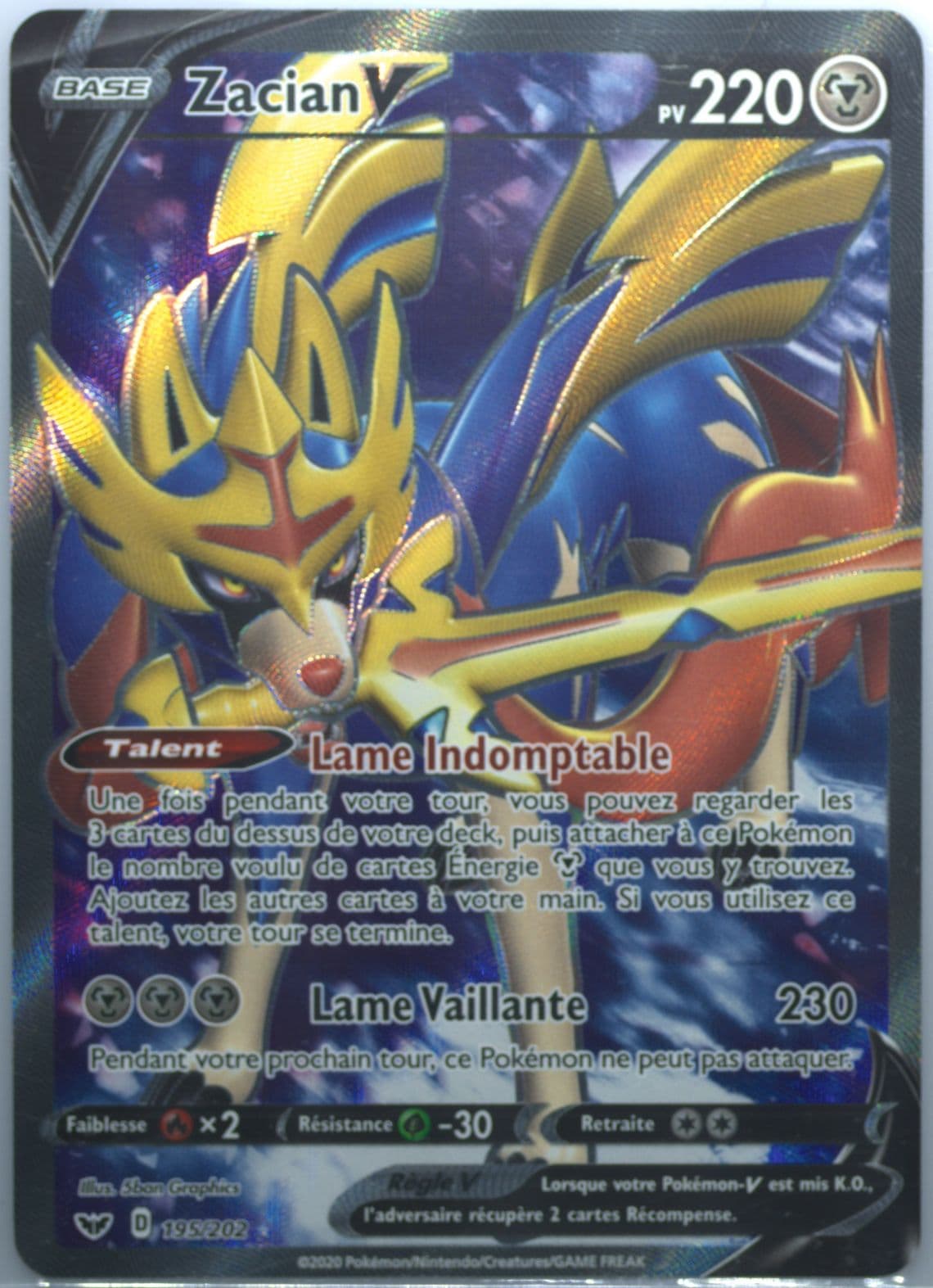 Full Art/Zacian V French (195) 2020 Pokemon Sword & Shield
