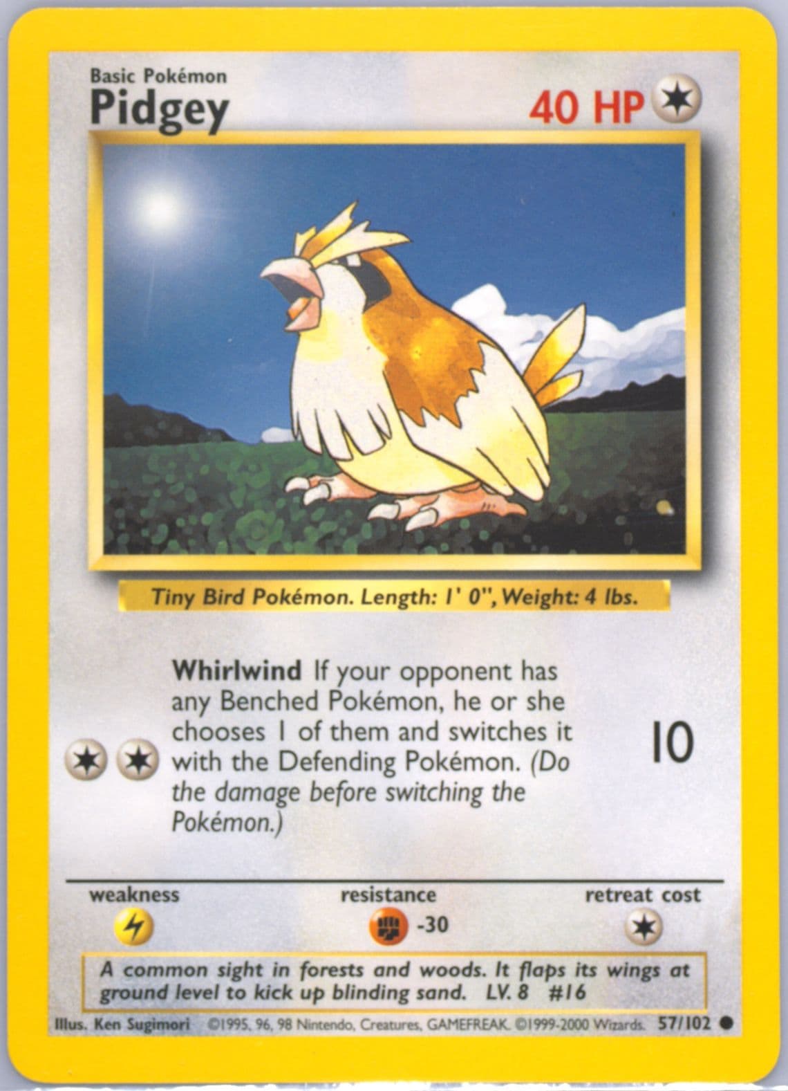 Pidgey Base Set 1999-2000 (57) 1999 Pokemon Game