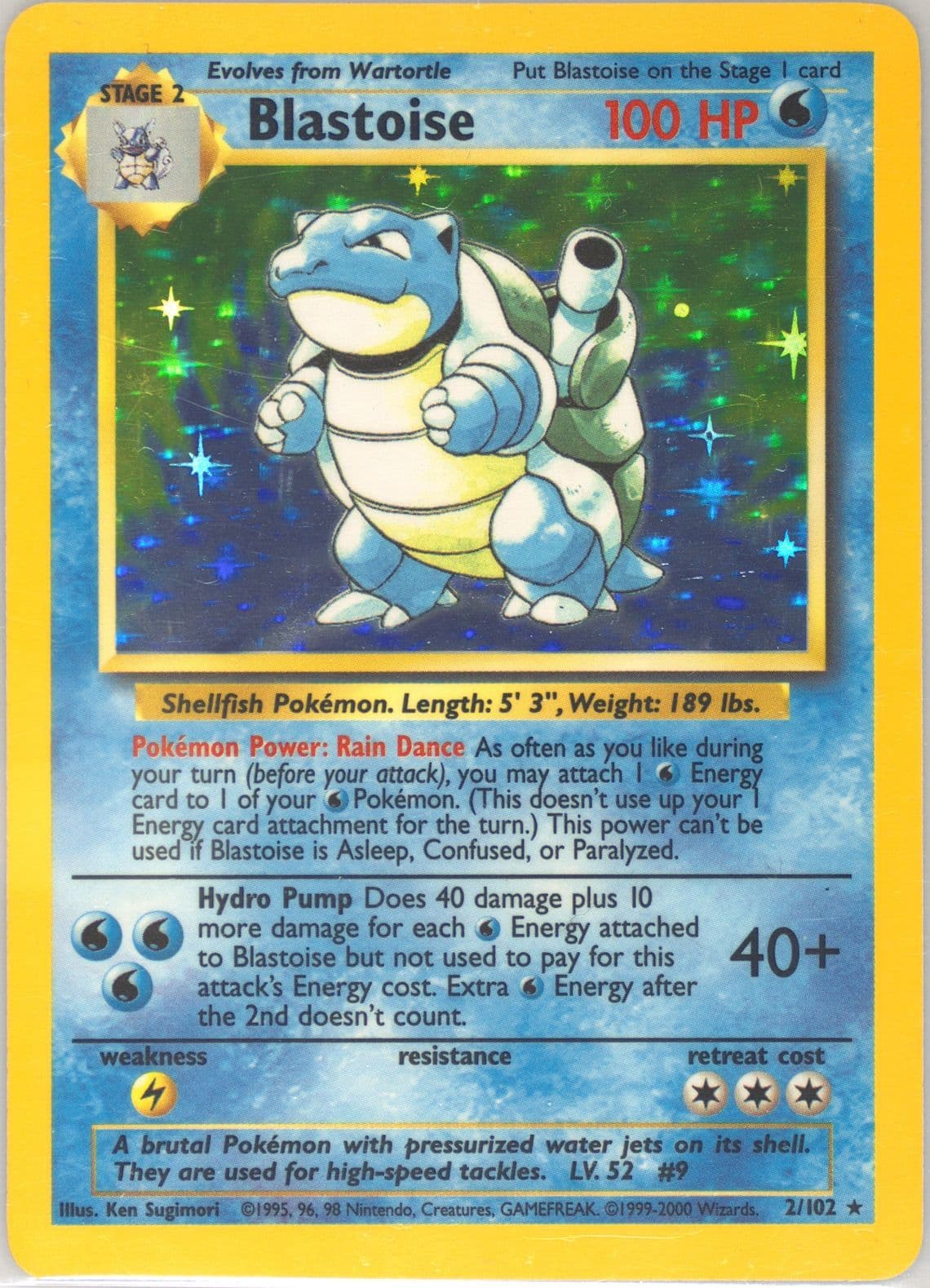 Blastoise-Holo Base Set 1999-2000 (2) 1999 Pokemon Game