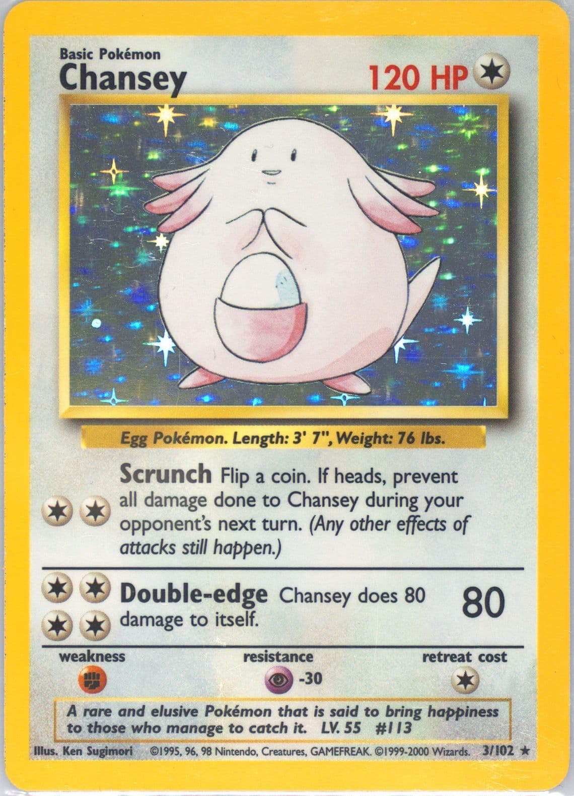 Chansey-Holo Base Set 1999-2000 (3) 1999 Pokemon Game