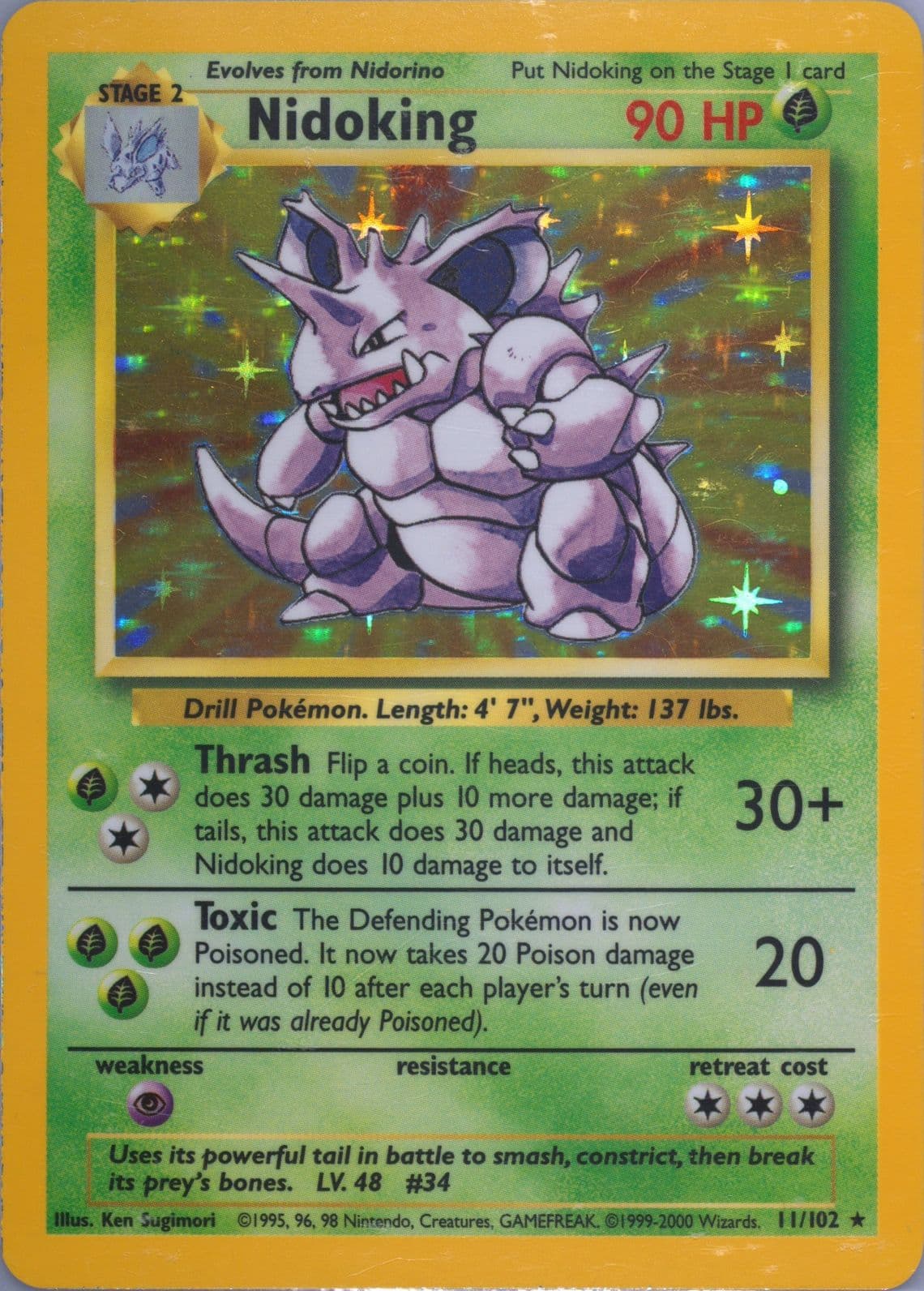 Nidoking-Holo Base Set 1999-2000 (11) 1999 Pokemon Game