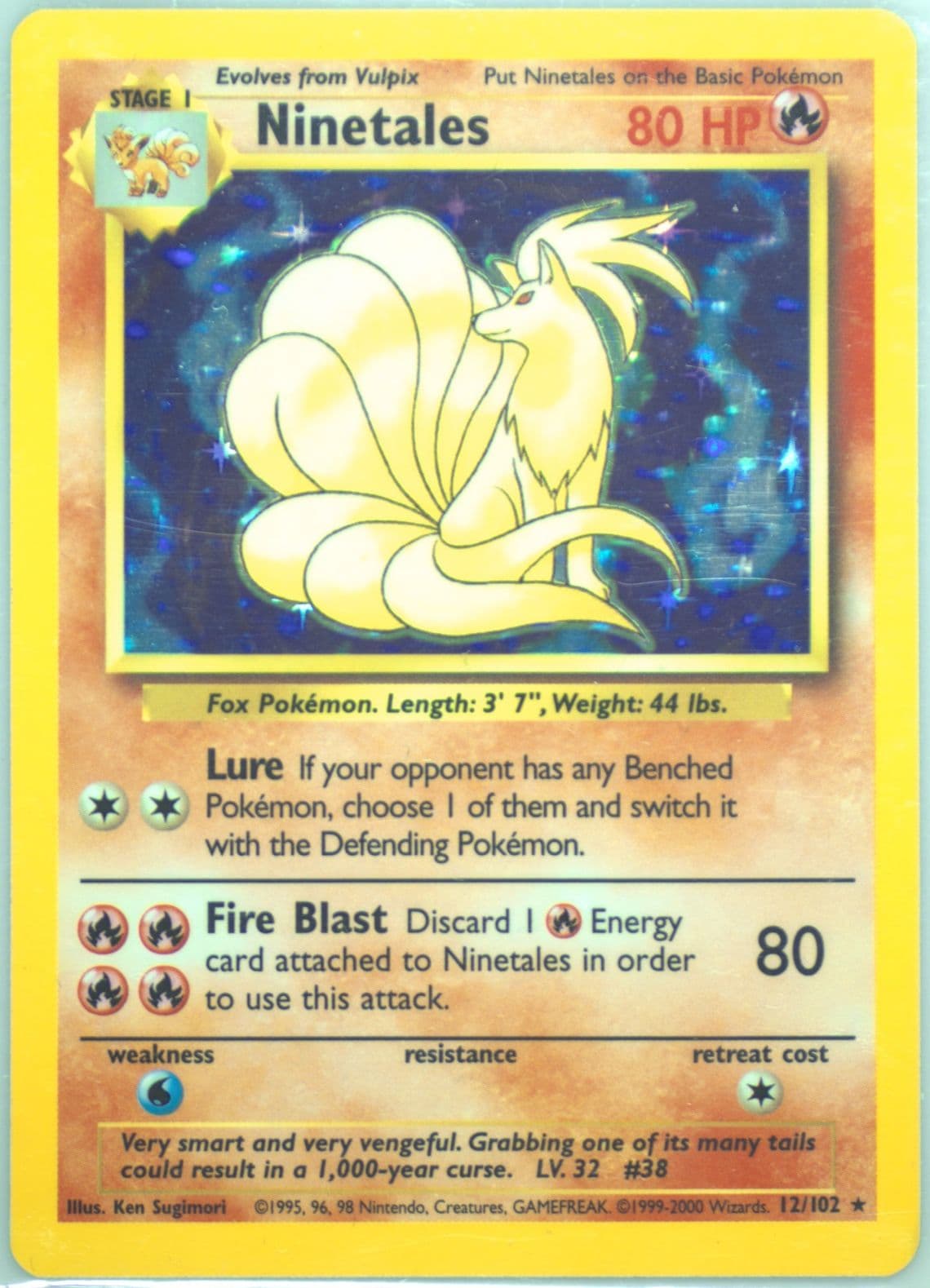 Ninetales-Holo Base Set 1999-2000 (12) 1999 Pokemon Game