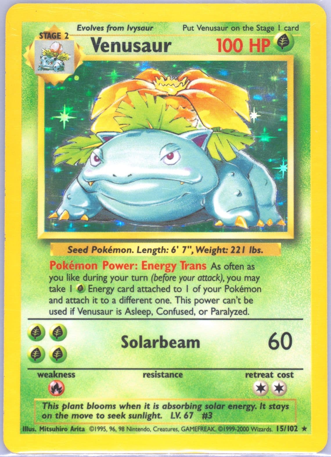 Venusaur-Holo Base Set 1999-2000 (15) 1999 Pokemon Game