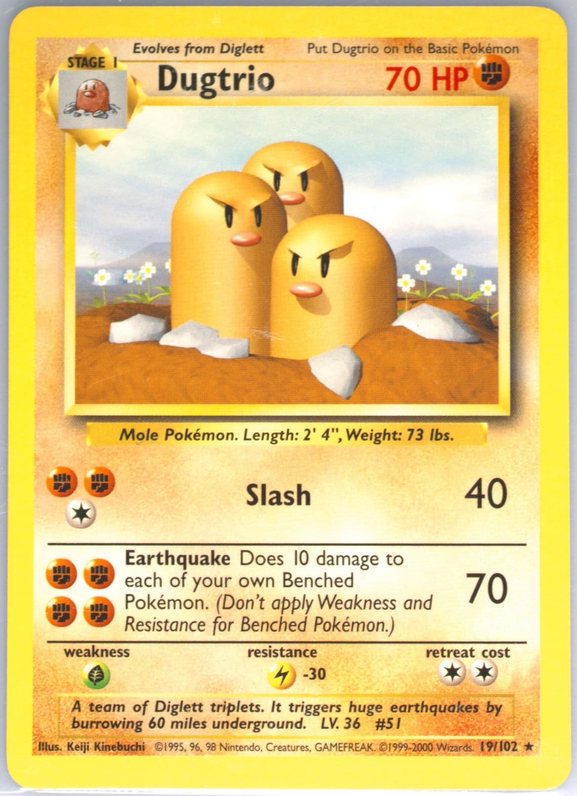 Dugtrio Base Set 1999-2000 (19) 1999 Pokemon Game