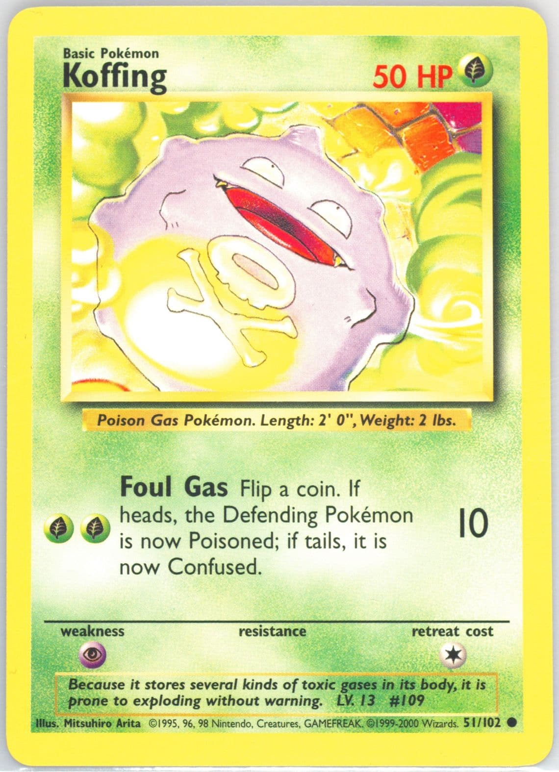 Koffing Base Set 1999-2000 (51) 1999 Pokemon Game
