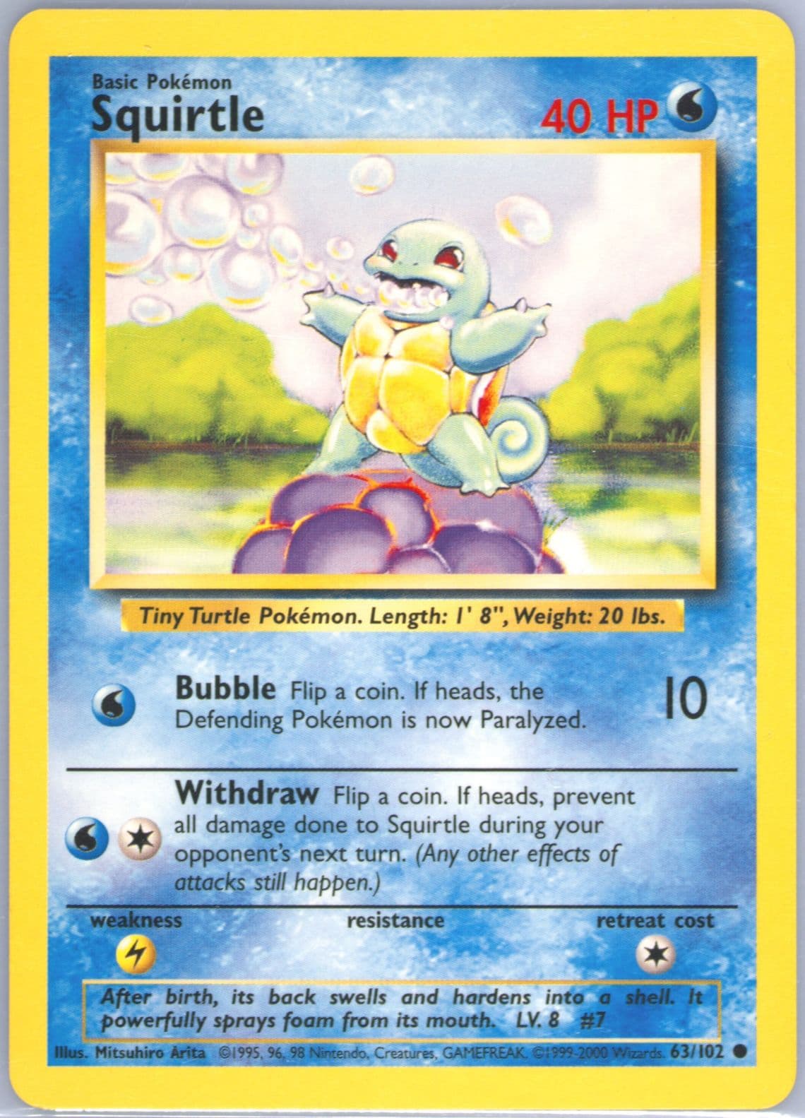 Squirtle Base Set 1999-2000 (63) 1999 Pokemon Game
