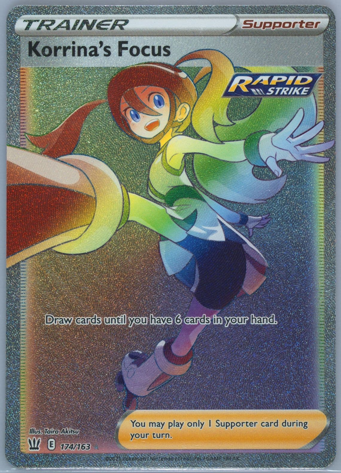 Full Art/Korrina's Focus Secret (174) 2021 Pokemon Sword & Shield Battle Styles