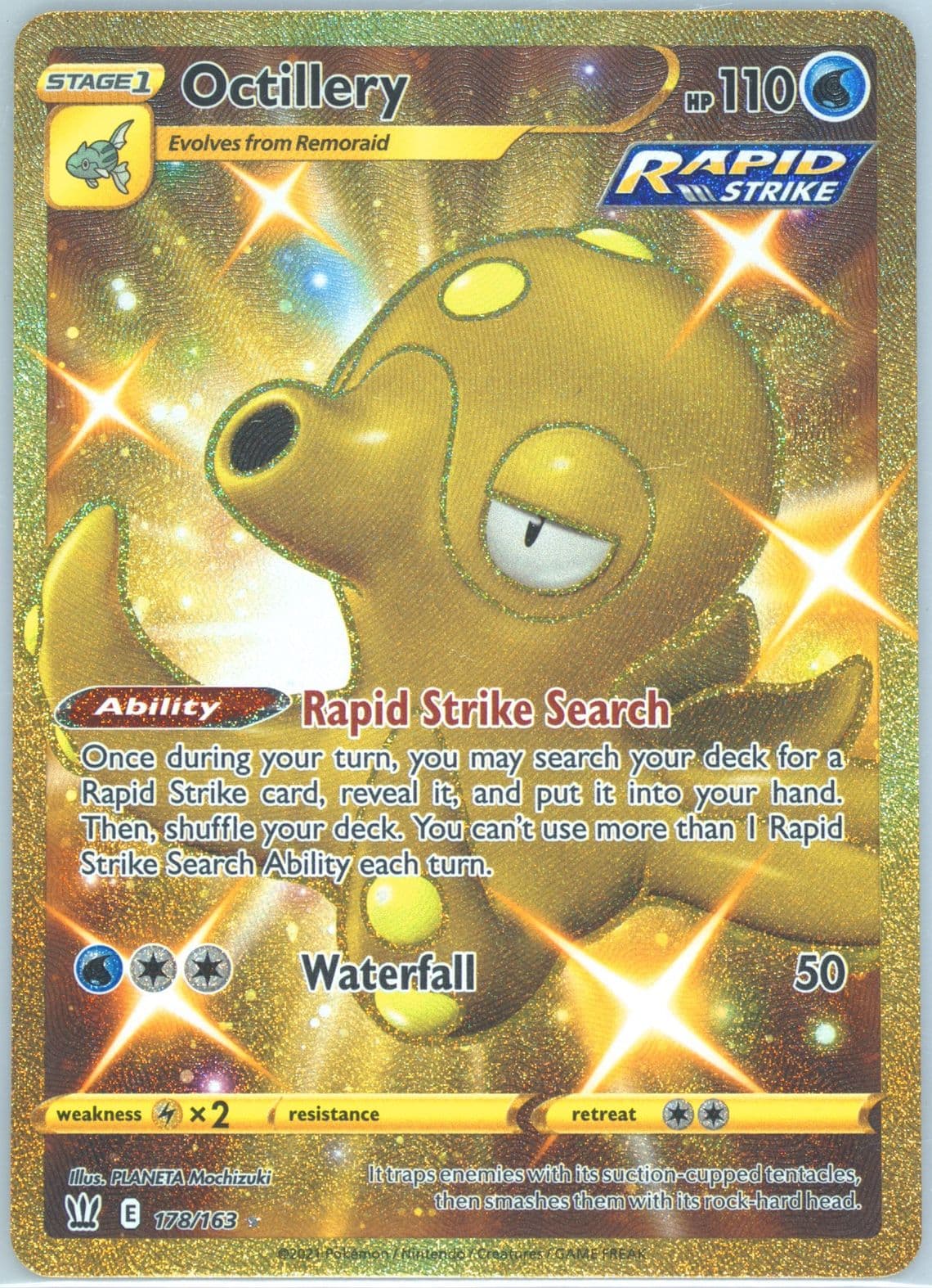 Full Art/Octillery Secret (178) 2021 Pokemon Sword & Shield Battle Styles