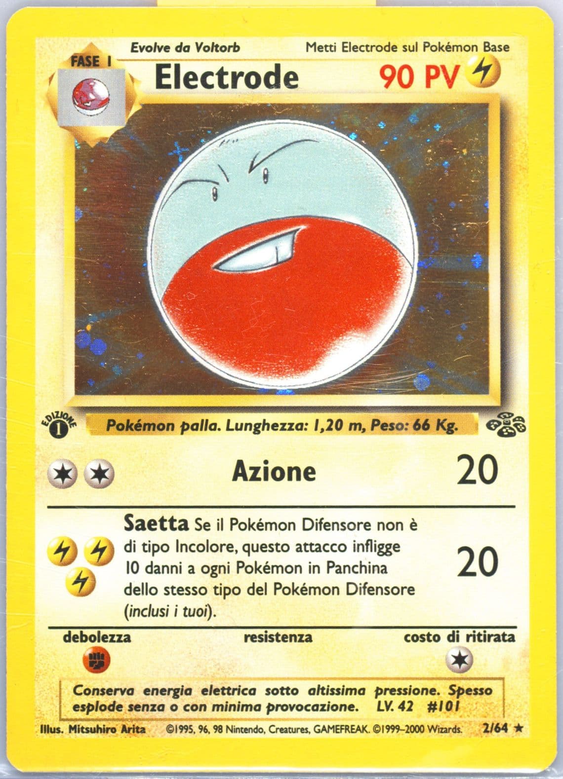 Electrode-Holo 1st Edition (2) 2000 Pokemon Italian Jungle