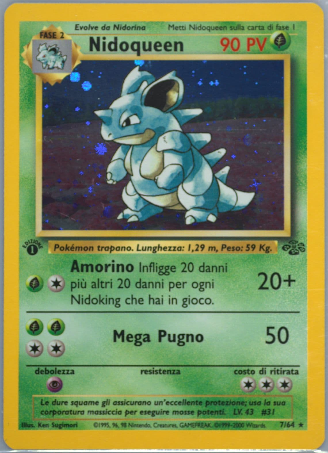 Nidoqueen-Holo 1st Edition (7) 2000 Pokemon Italian Jungle