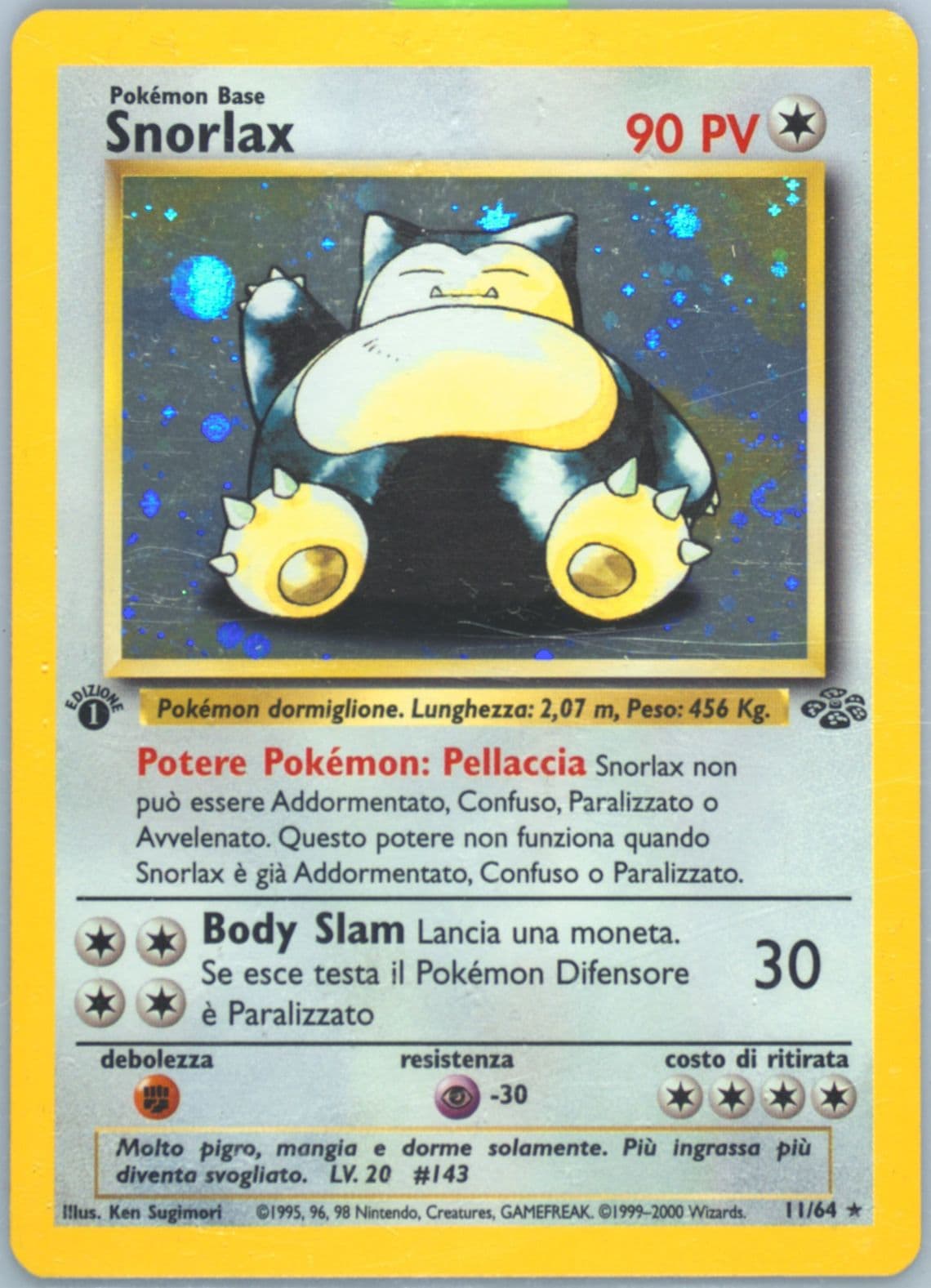 Snorlax-Holo 1st Edition (11) 2000 Pokemon Italian Jungle