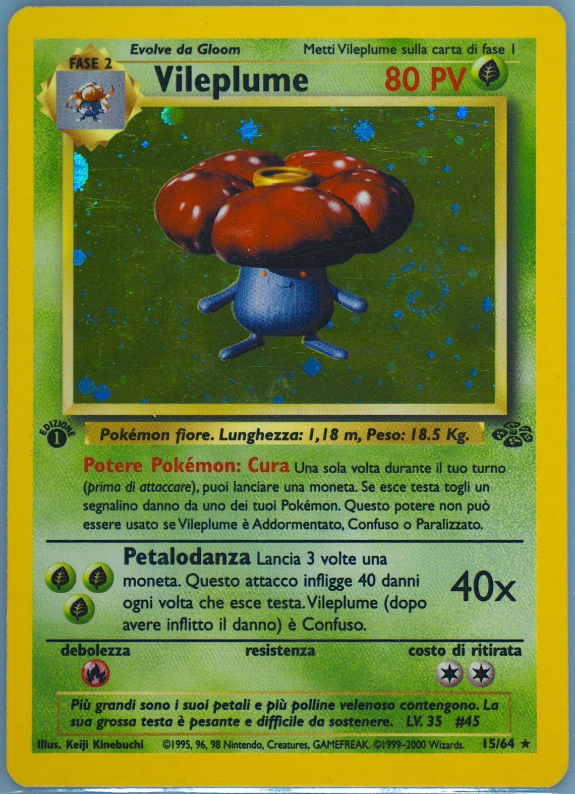 Vileplume-Holo 1st Edition (15) 2000 Pokemon Italian Jungle
