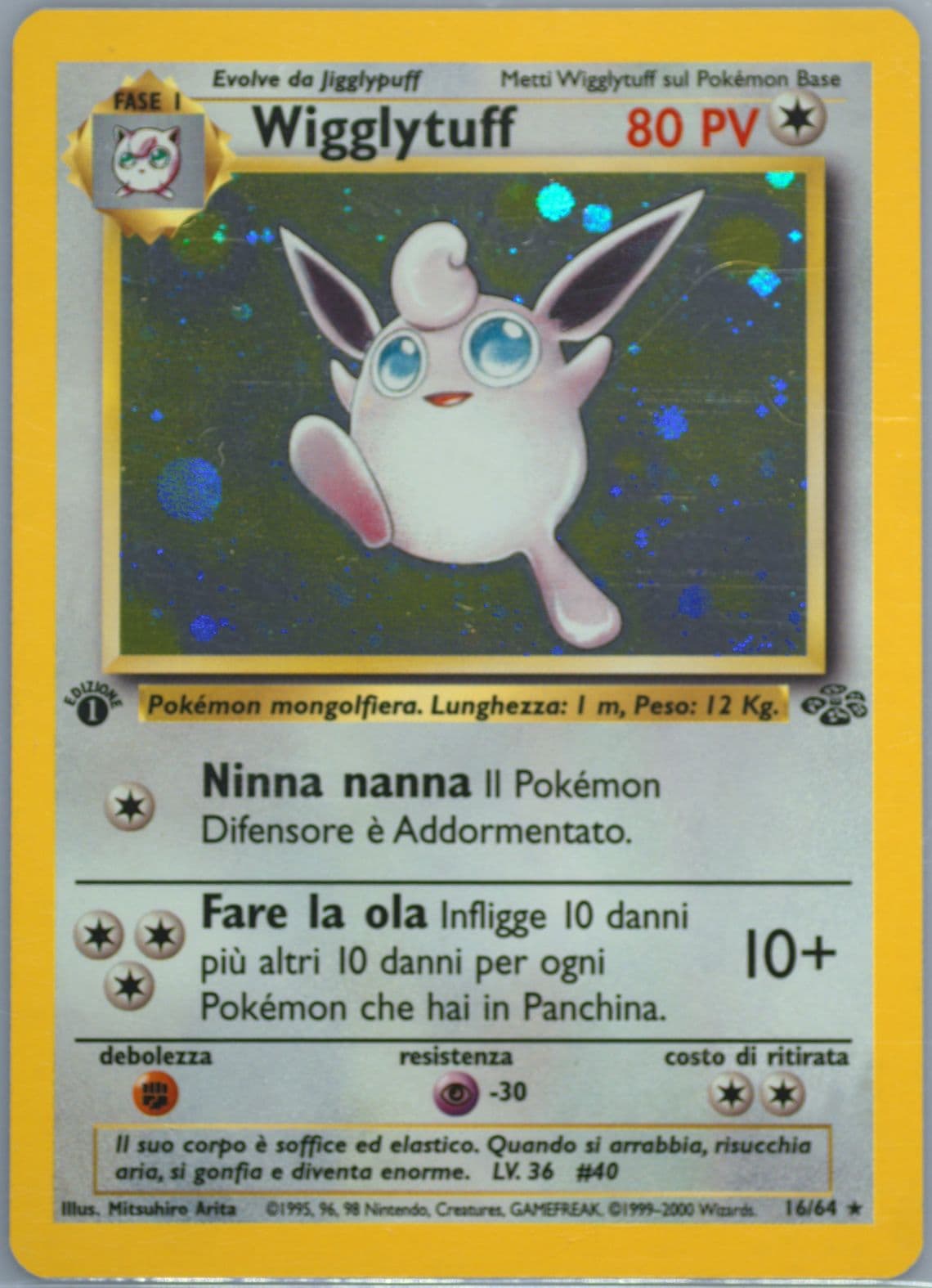 Wigglytuff-Holo 1st Edition (16) 2000 Pokemon Italian Jungle