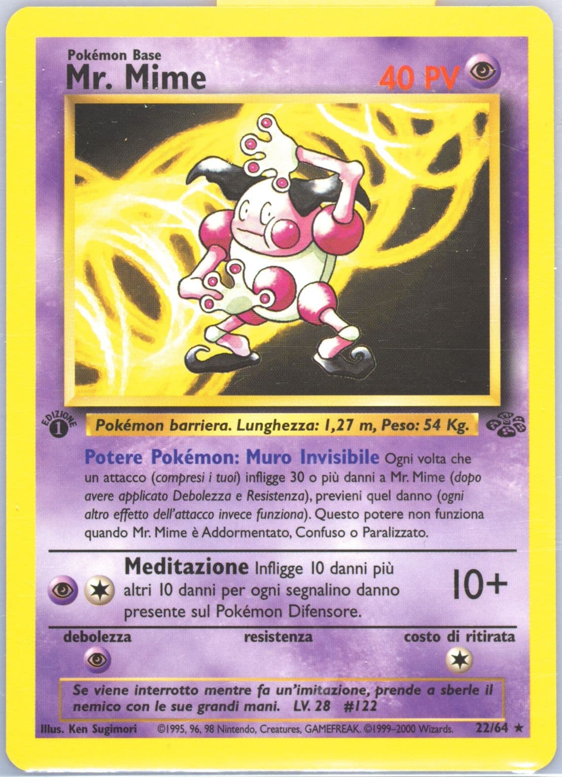 Mr. Mime 1st Edition (22) 2000 Pokemon Italian Jungle