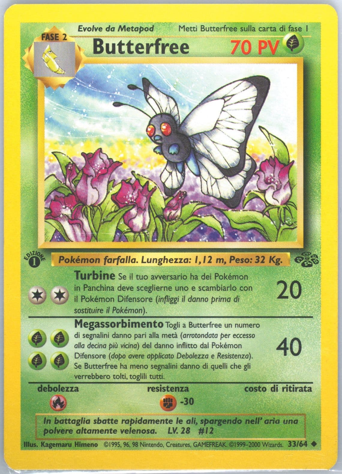 Butterfree 1st Edition (33) 2000 Pokemon Italian Jungle