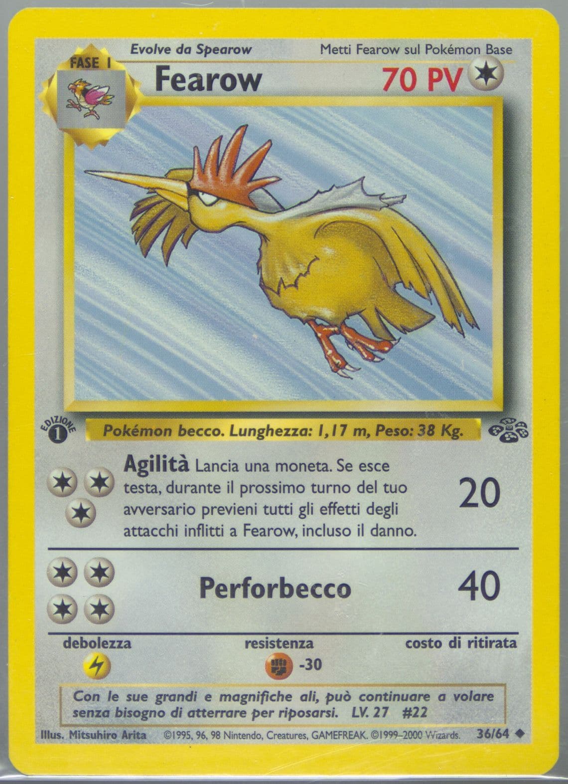 Fearow 1st Edition (36) 2000 Pokemon Italian Jungle