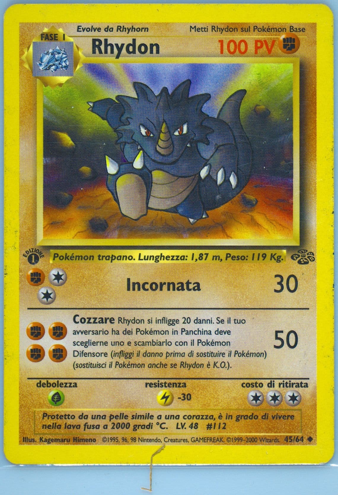 Rhydon 1st Edition (45) 2000 Pokemon Italian Jungle