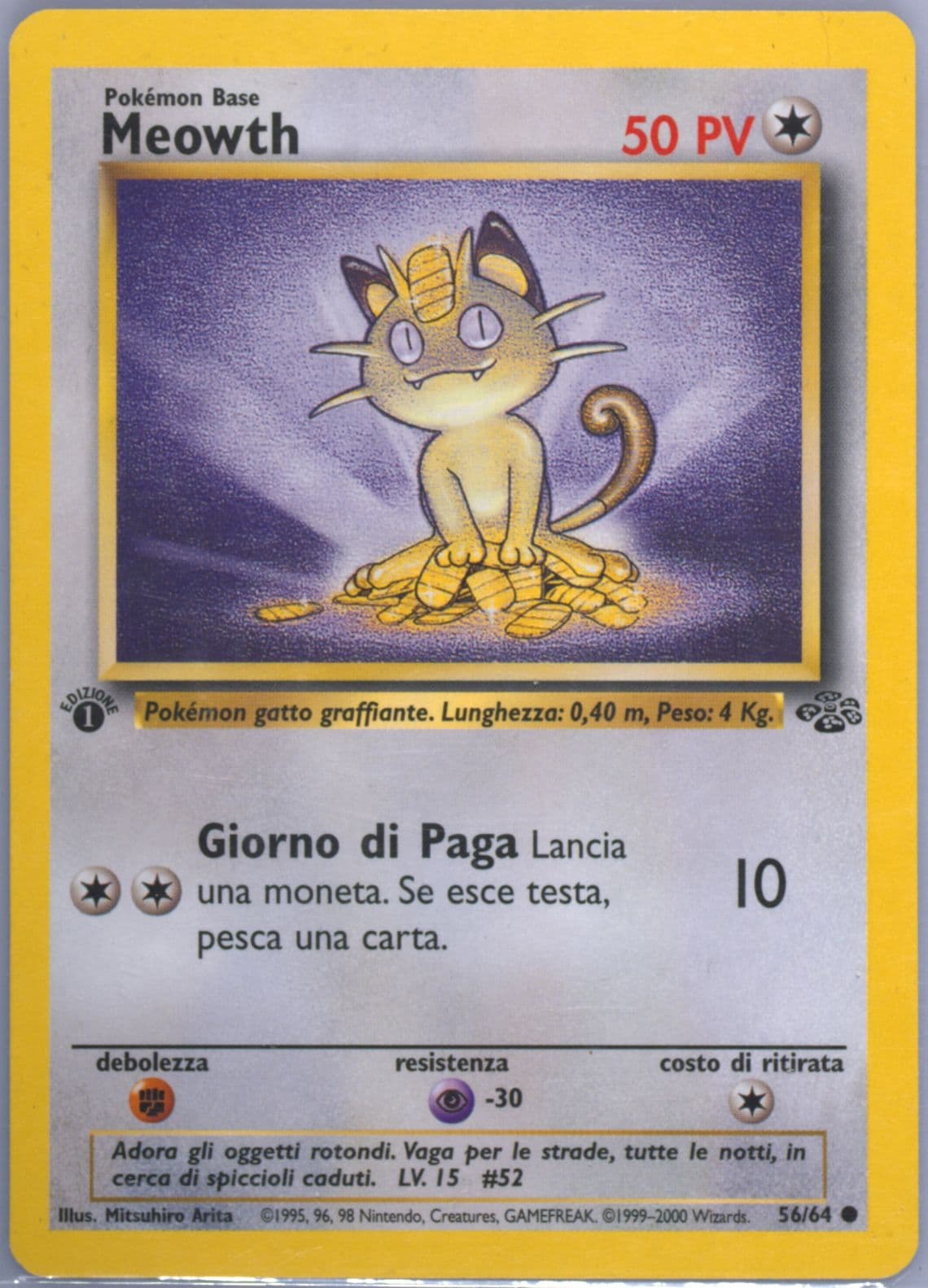 Meowth 1st Edition (56) 2000 Pokemon Italian Jungle