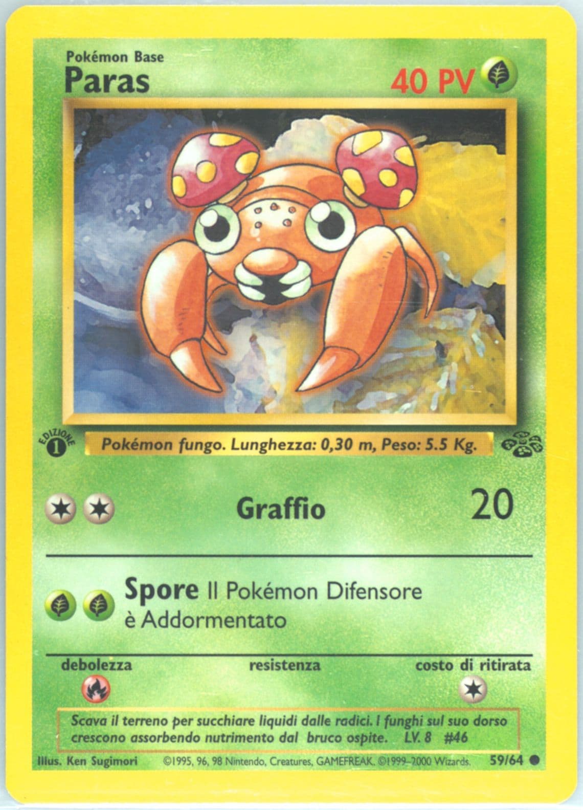 Paras 1st Edition (59) 2000 Pokemon Italian Jungle