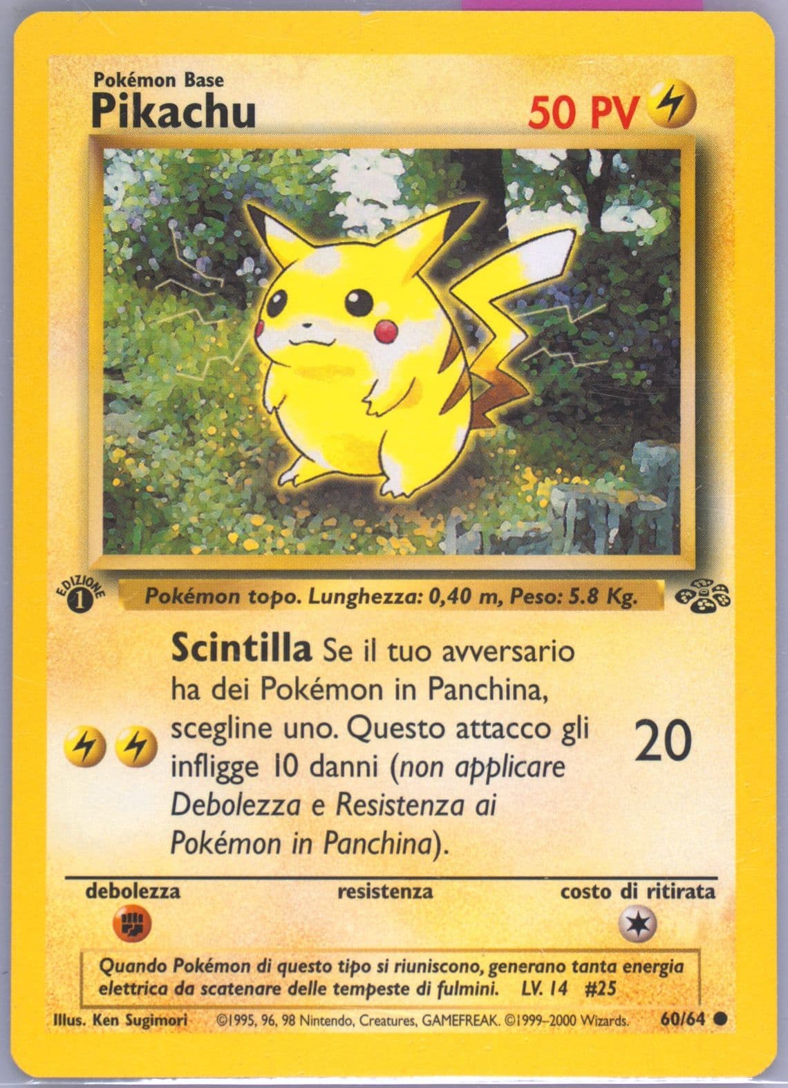 Pikachu 1st Edition (60) 2000 Pokemon Italian Jungle