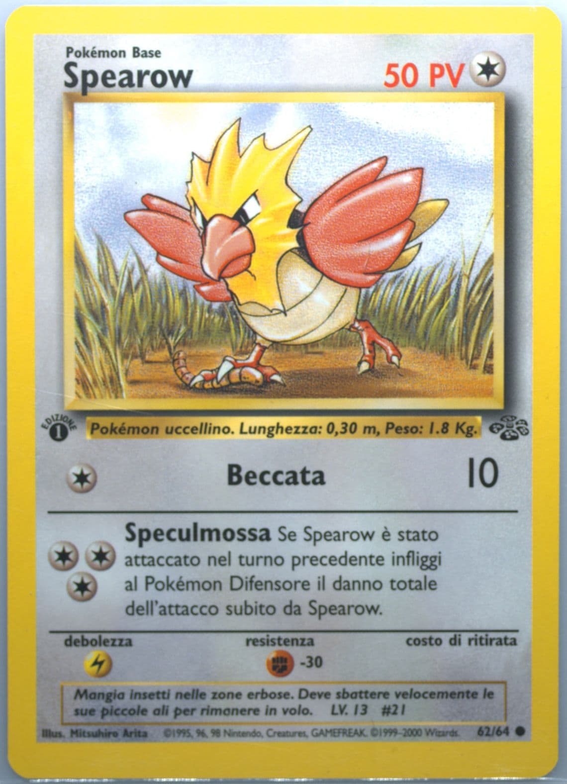 Spearow 1st Edition (62) 2000 Pokemon Italian Jungle