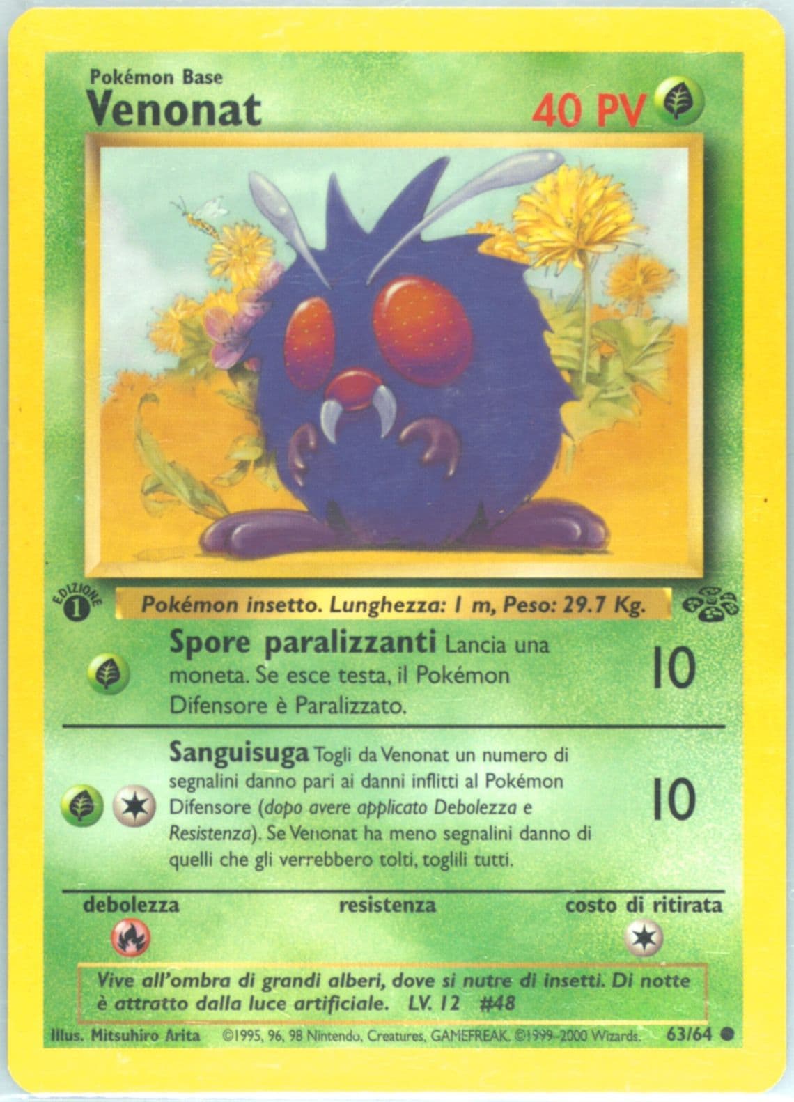 Venonat 1st Edition (63) 2000 Pokemon Italian Jungle
