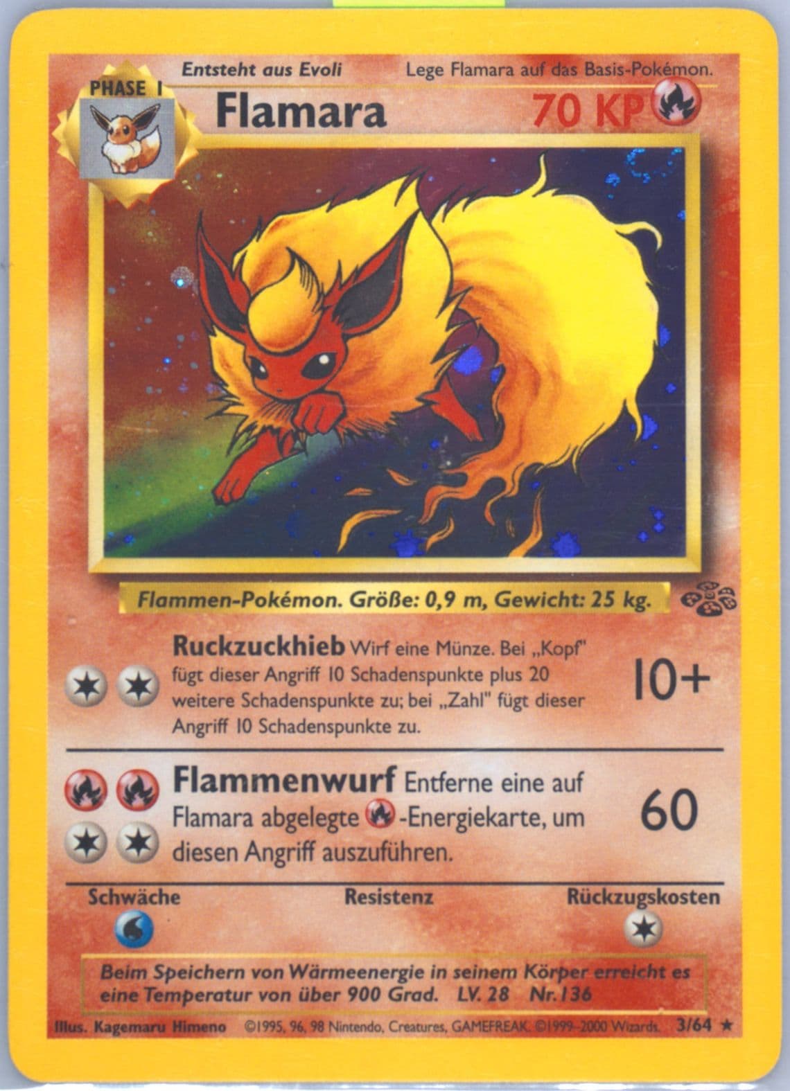 Flamara-Holo (3) 2000 Pokemon German Jungle