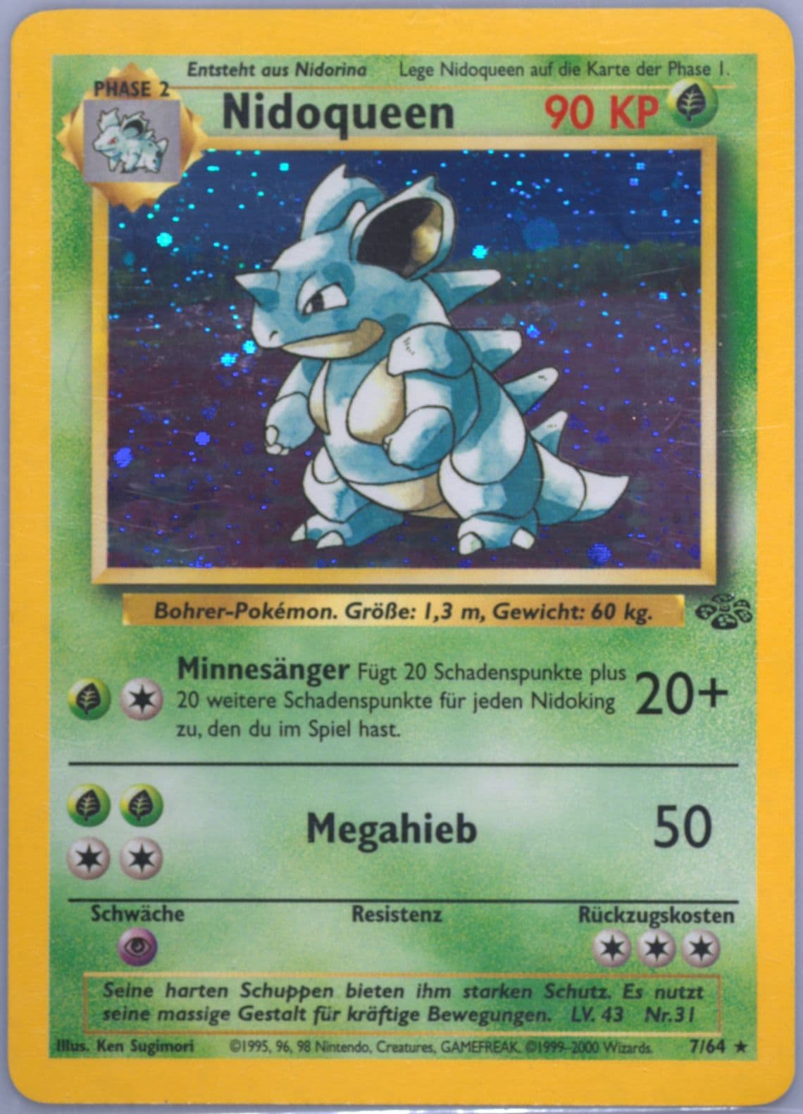 Nidoqueen-Holo (7) 2000 Pokemon German Jungle