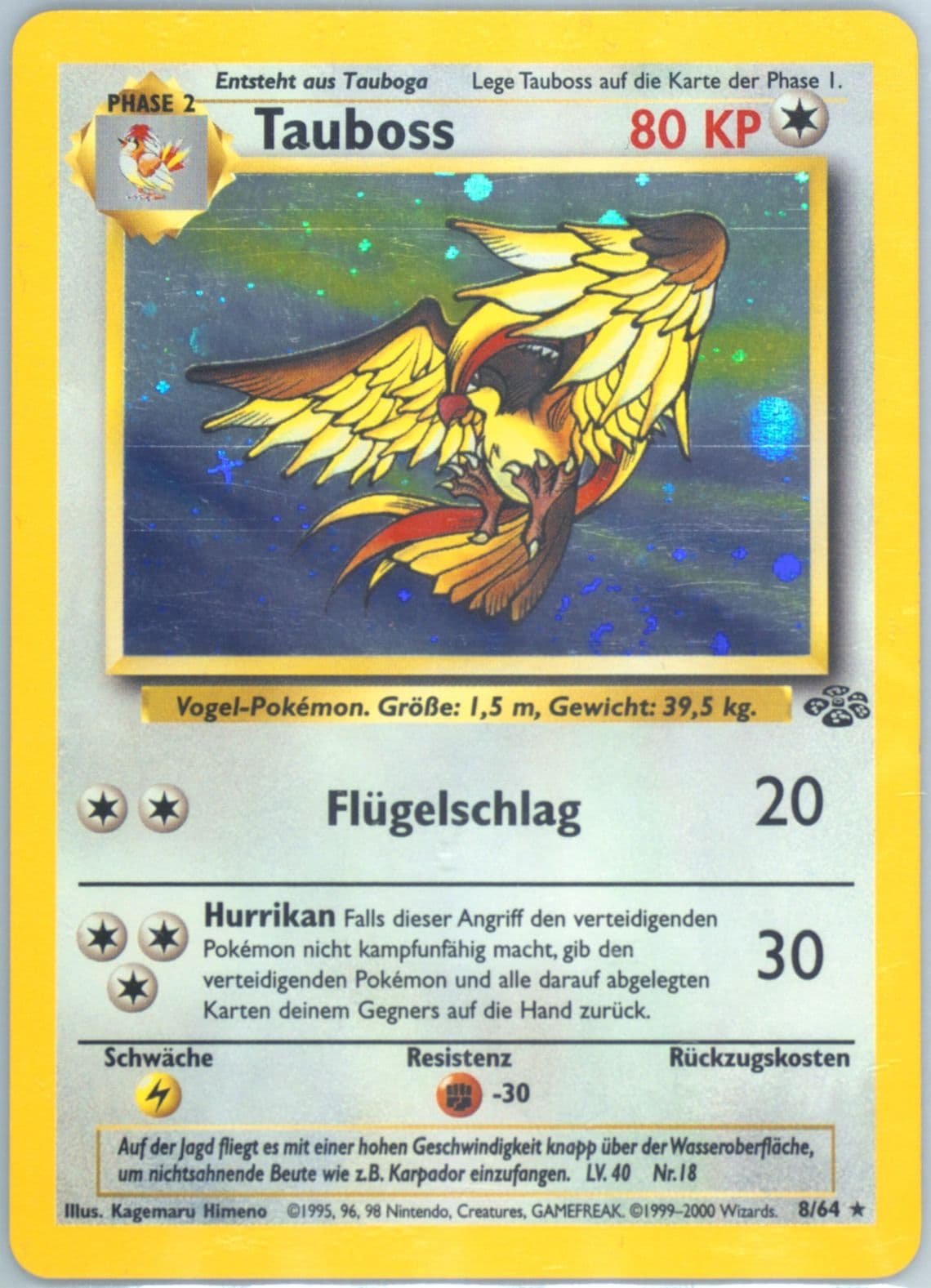 Tauboss-Holo (8) 2000 Pokemon German Jungle