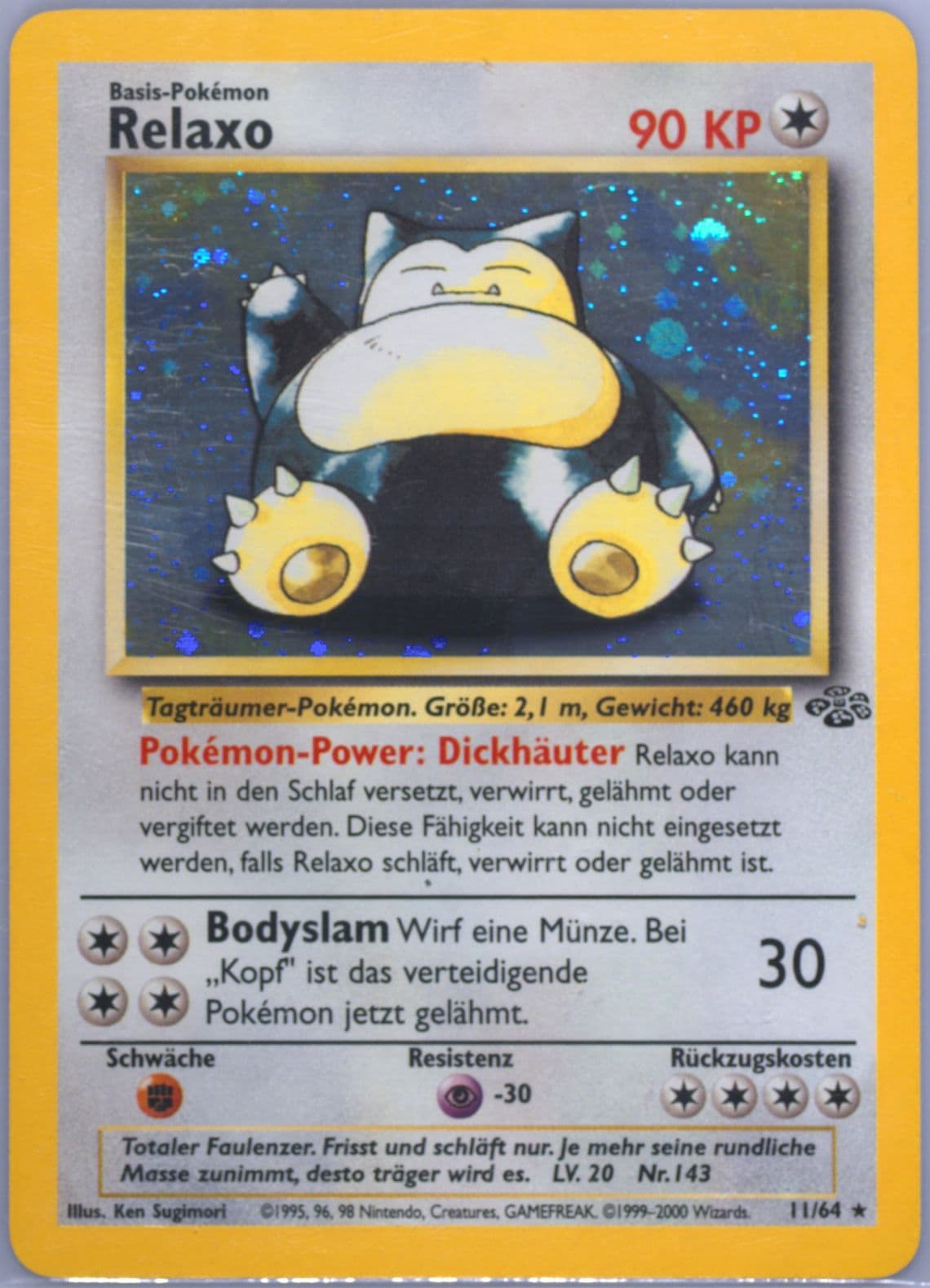 Relaxo-Holo (11) 2000 Pokemon German Jungle