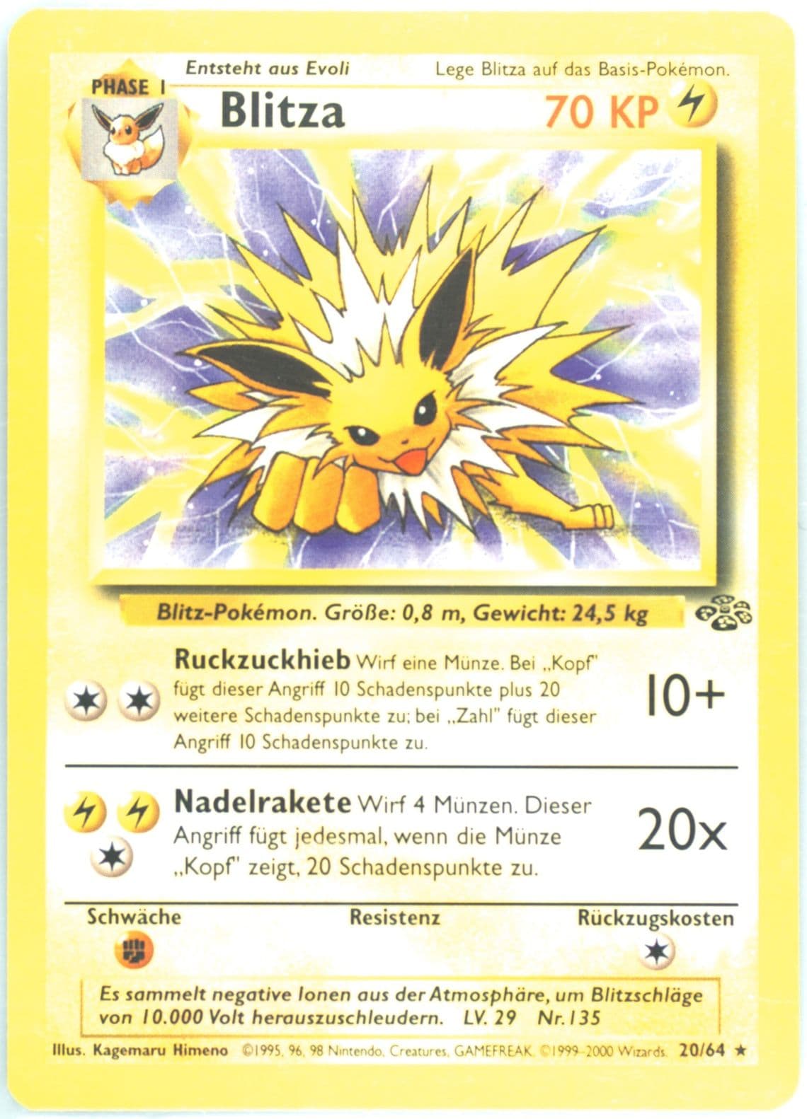 Blitza (20) 2000 Pokemon German Jungle