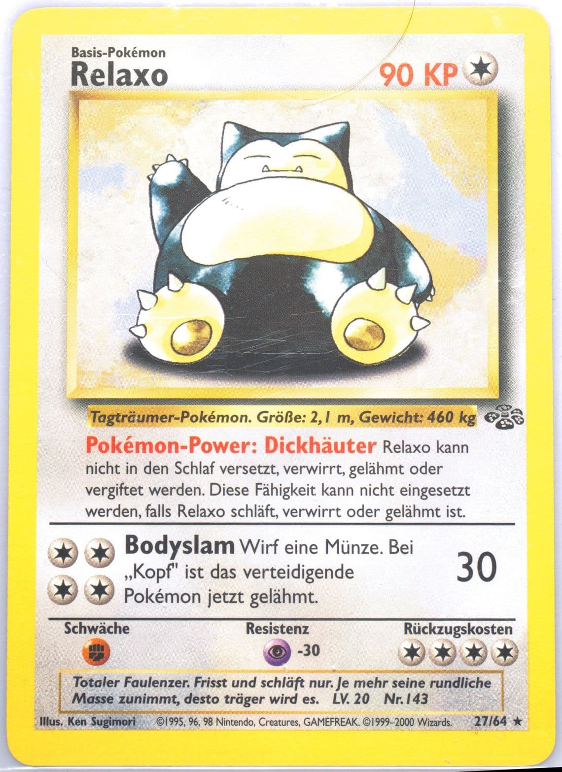 Relaxo (27) 2000 Pokemon German Jungle