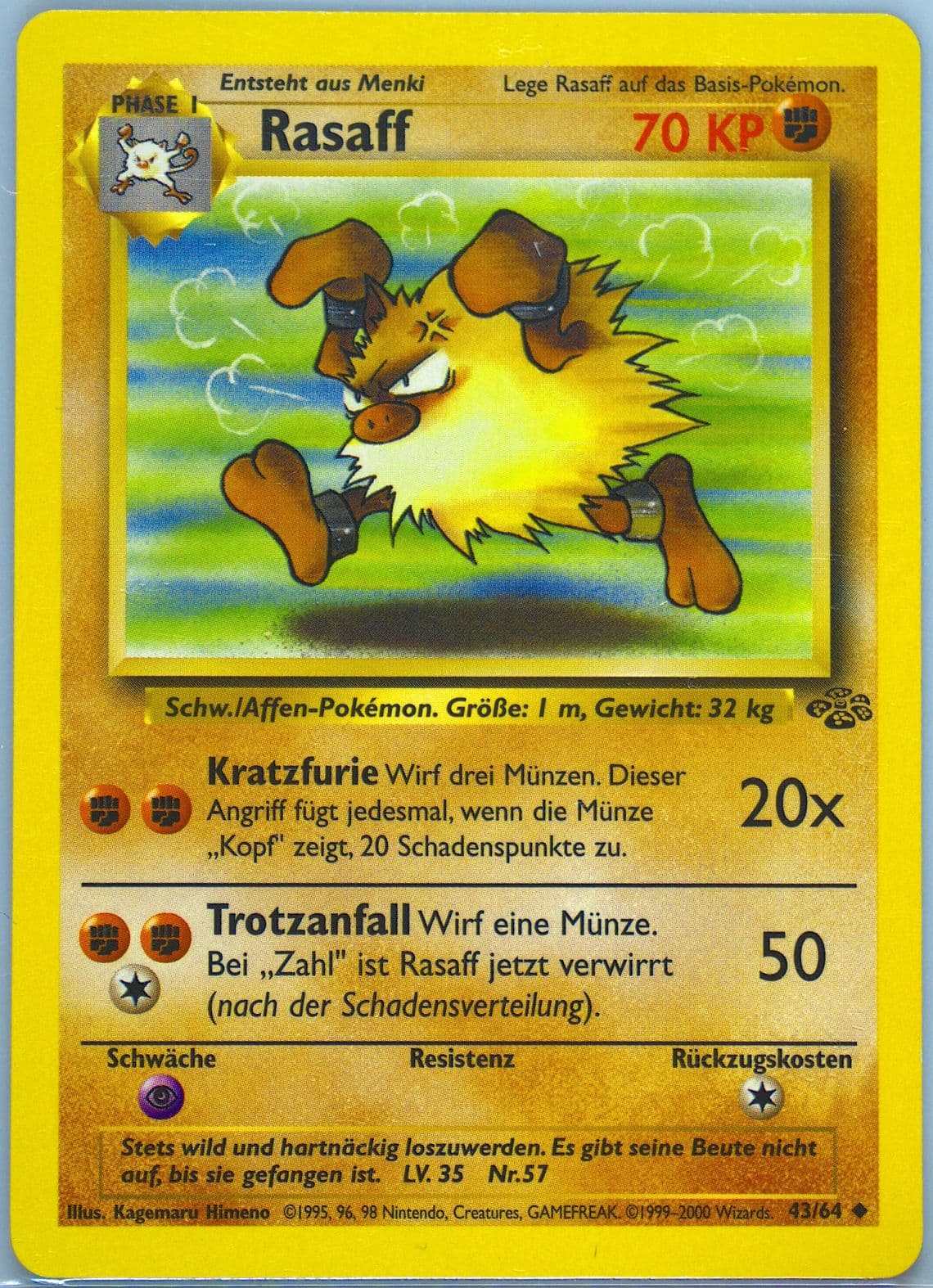 Rasaff (43) 2000 Pokemon German Jungle