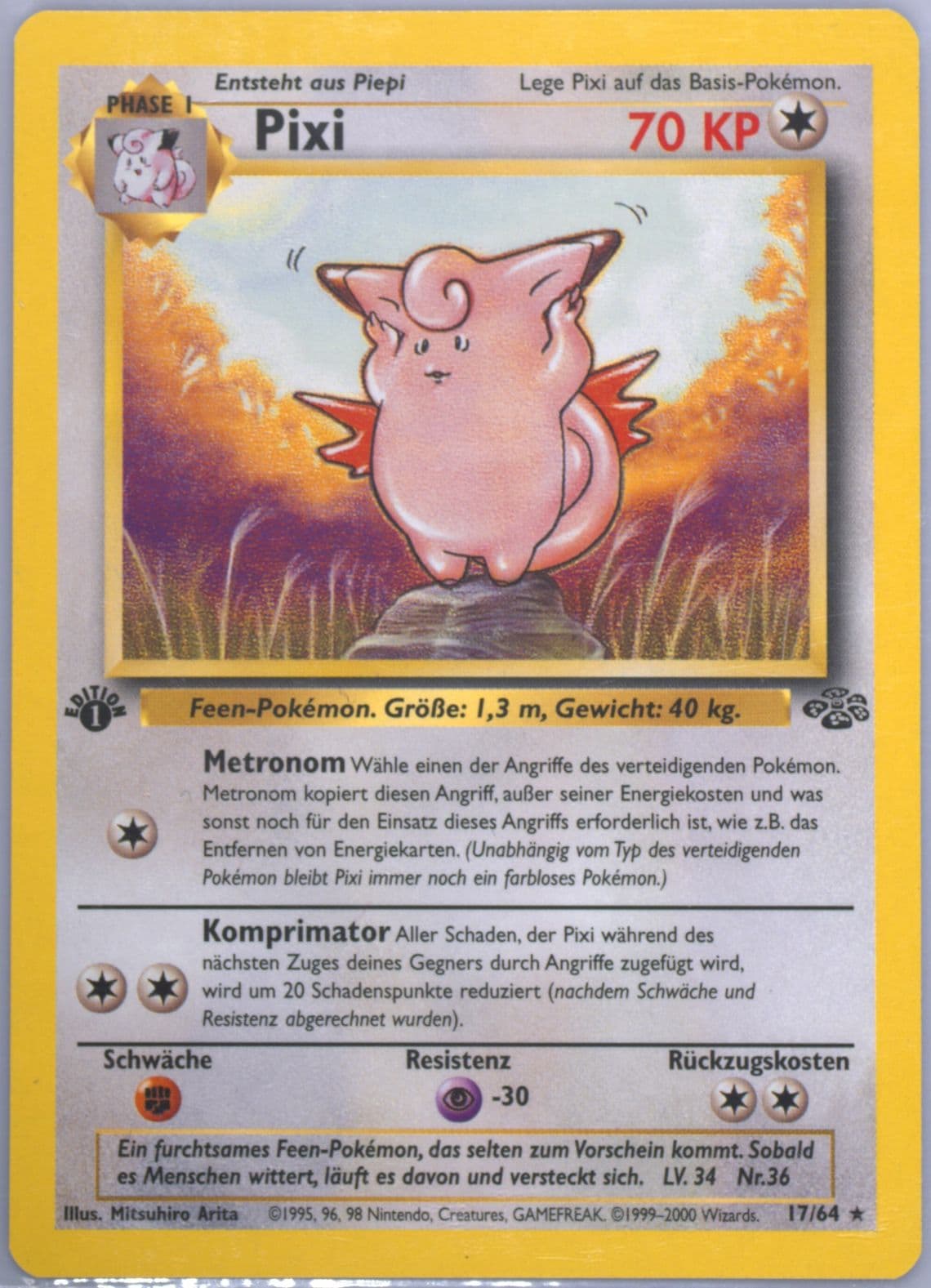 Pixi 1st Edition (17) 2000 Pokemon German Jungle