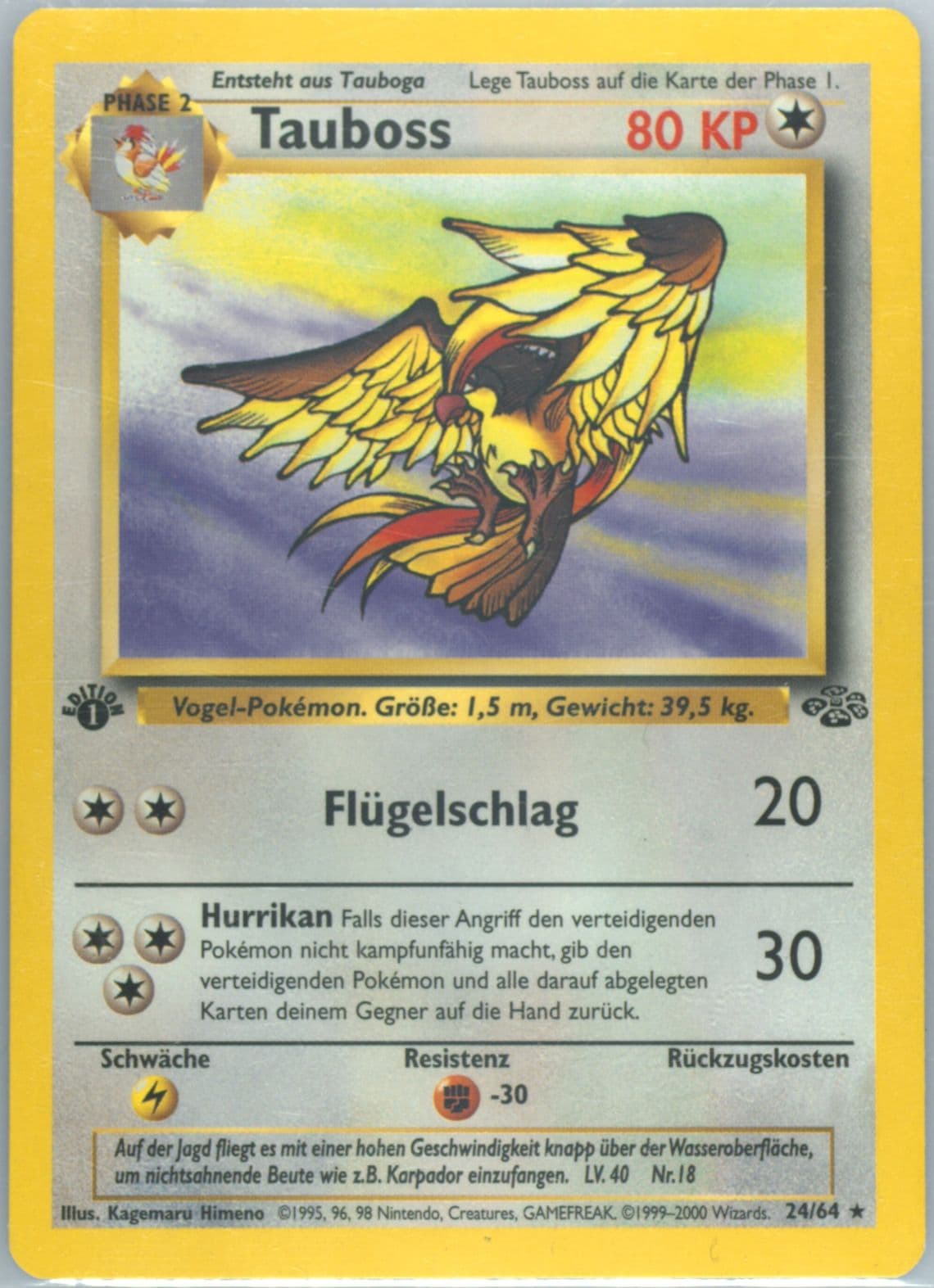 Tauboss 1st Edition (24) 2000 Pokemon German Jungle