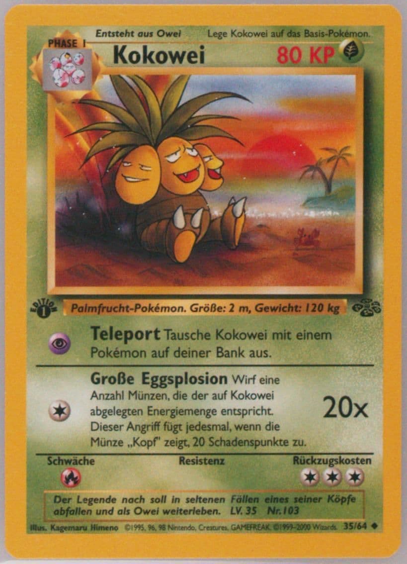 Kokowei 1st Edition (35) 2000 Pokemon German Jungle