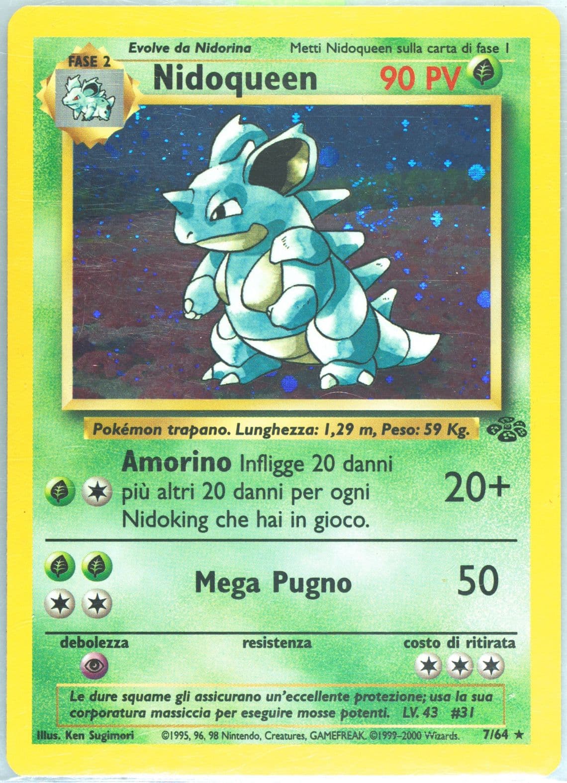 Nidoqueen-Holo (7) 2000 Pokemon Italian Jungle