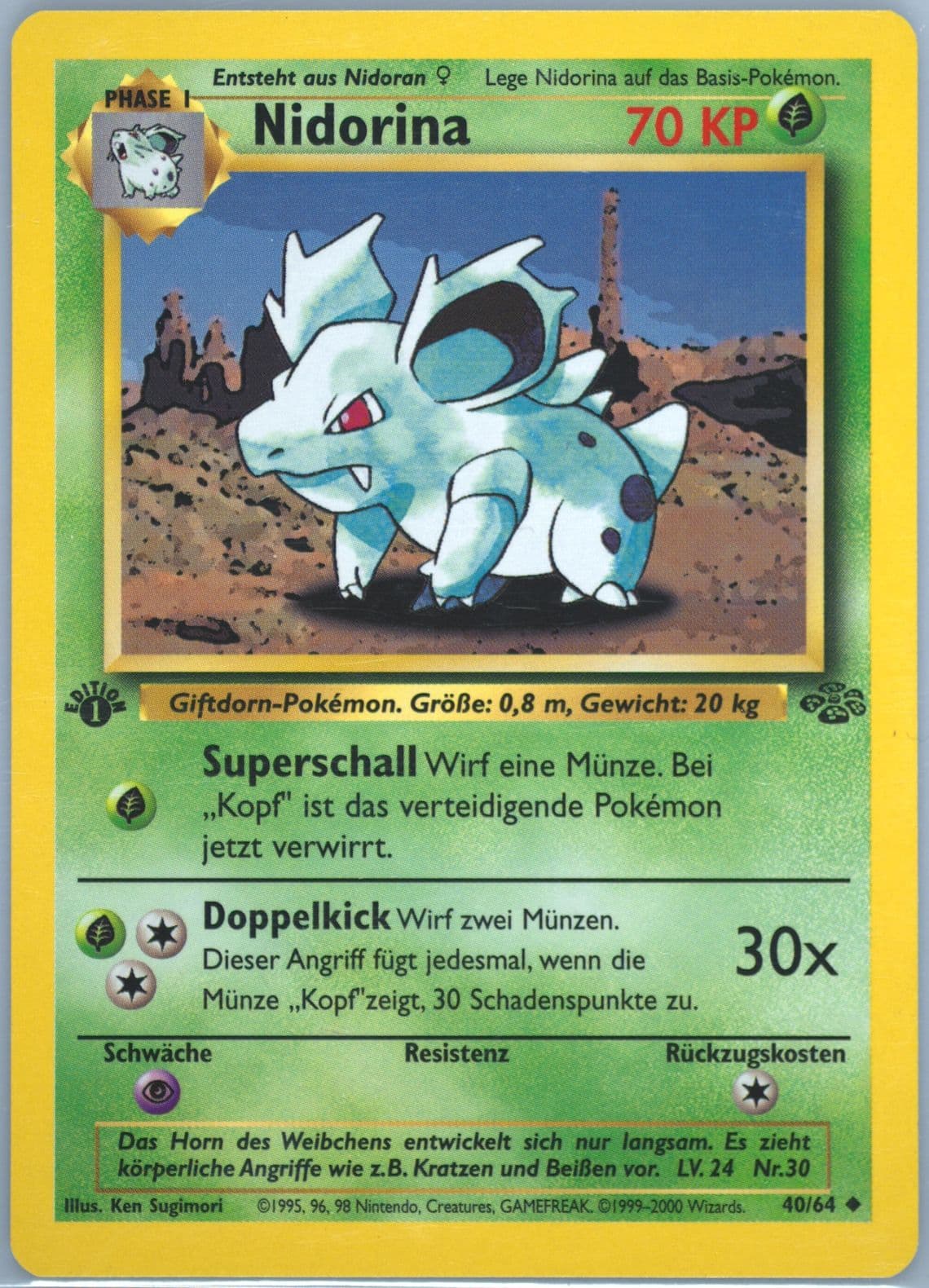 Nidorina 1st Edition (40) 2000 Pokemon German Jungle