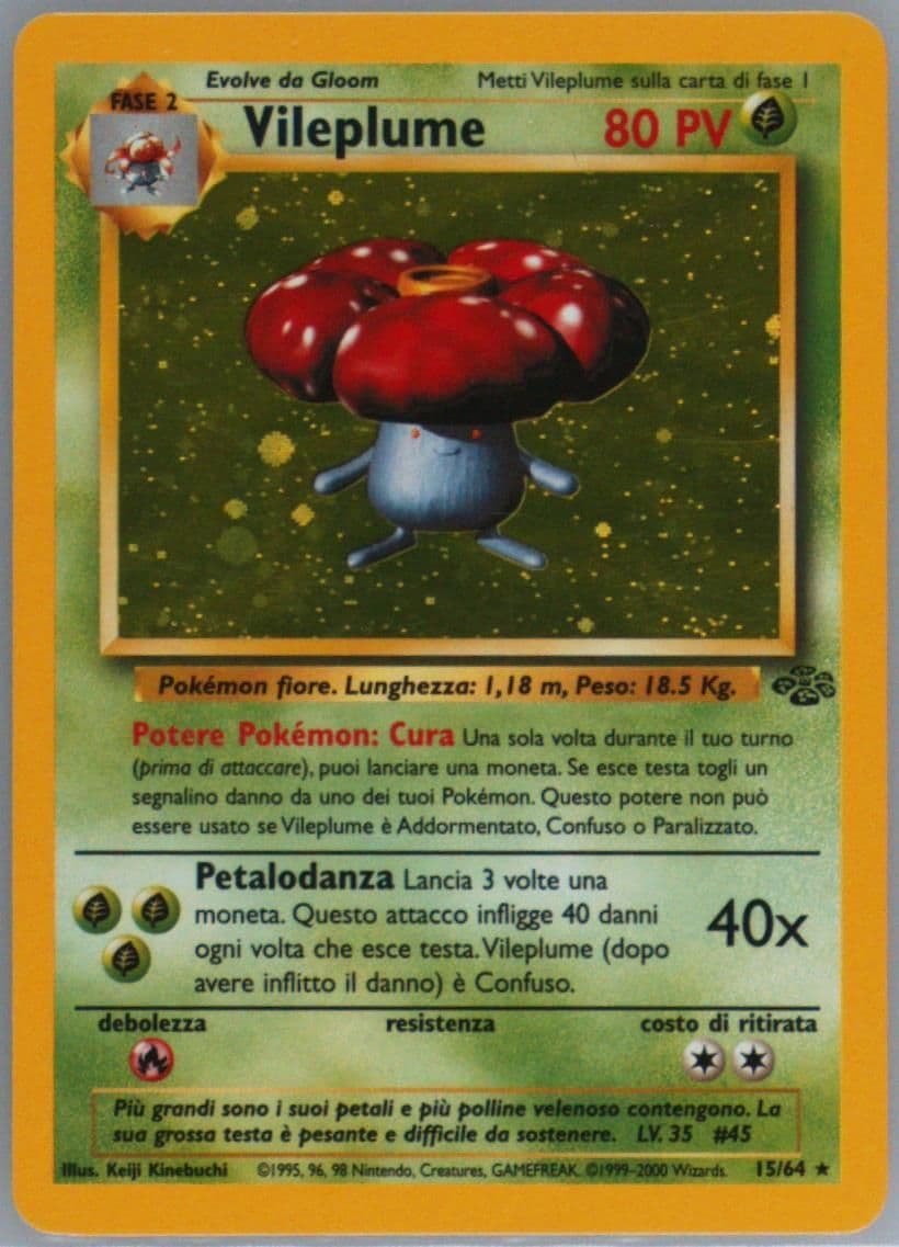 Vileplume-Holo (15) 2000 Pokemon Italian Jungle
