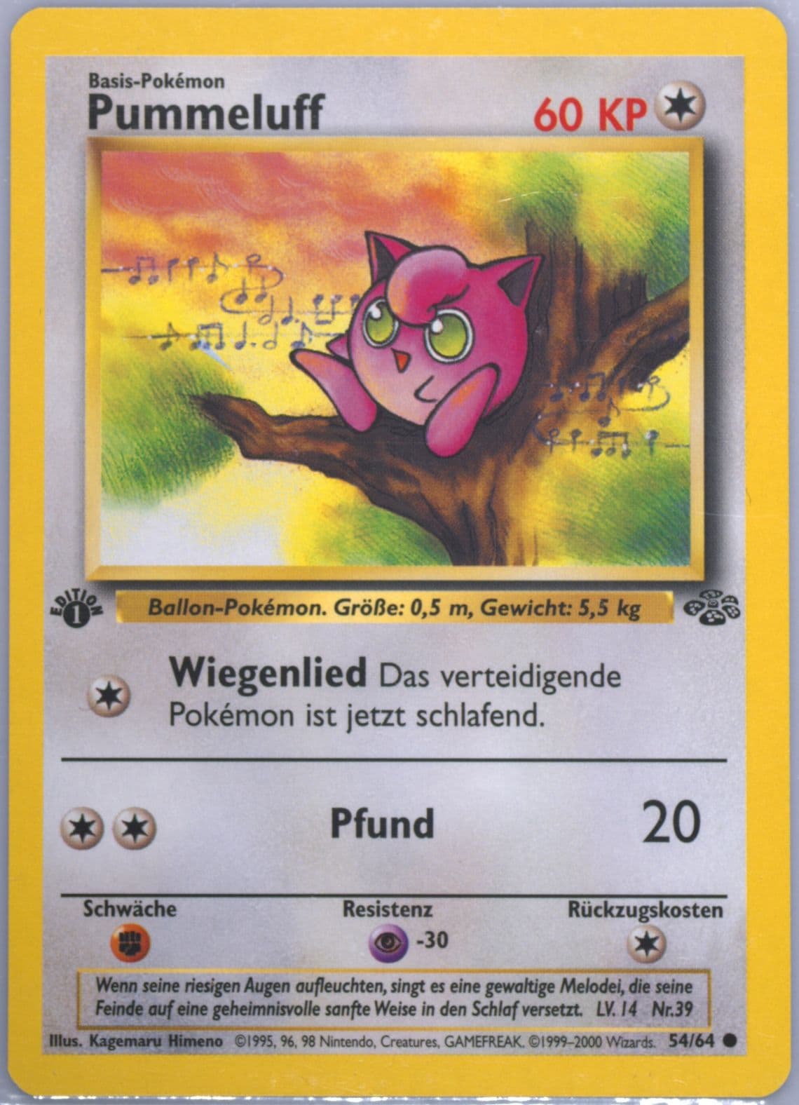 Pummeluff 1st Edition (54) 2000 Pokemon German Jungle