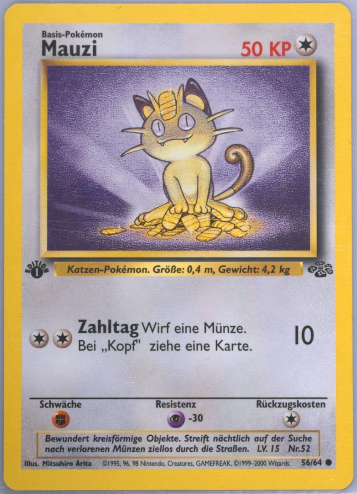 Mauzi 1st Edition (56) 2000 Pokemon German Jungle