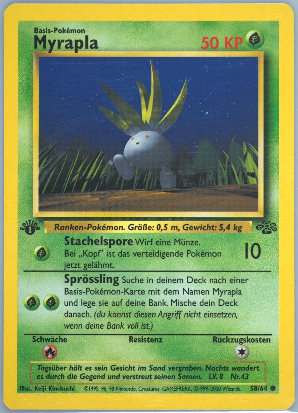 Myrapla 1st Edition (58) 2000 Pokemon German Jungle