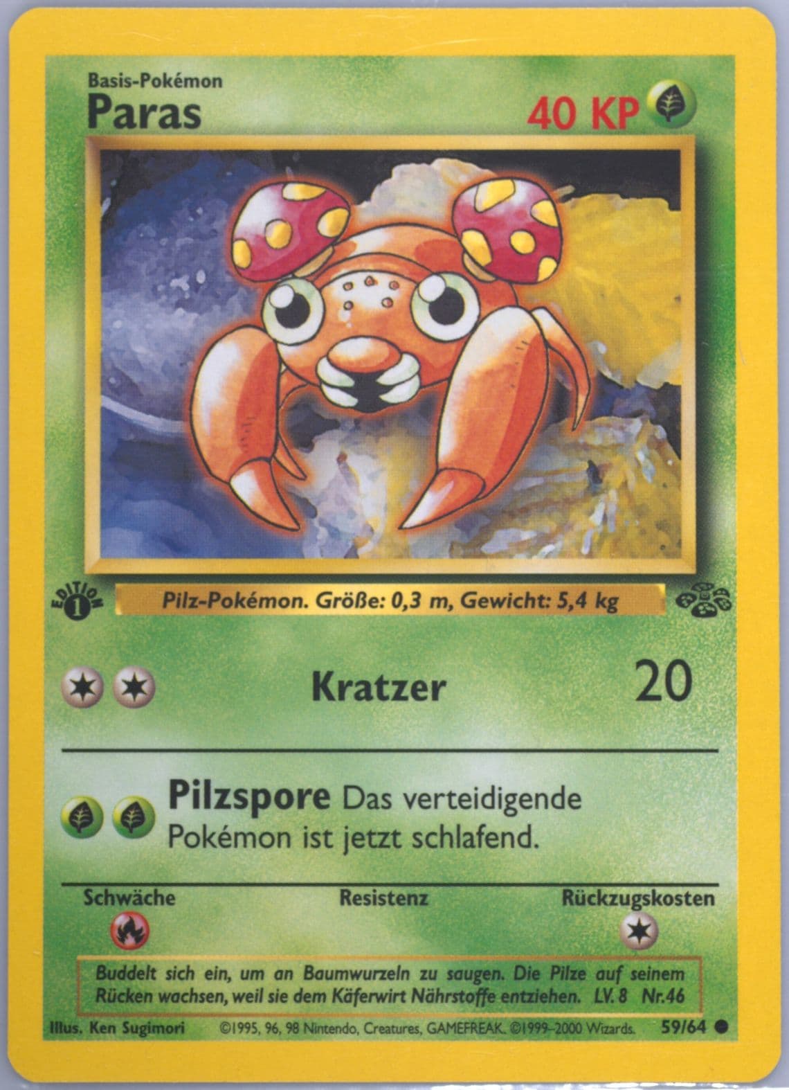 Paras 1st Edition (59) 2000 Pokemon German Jungle