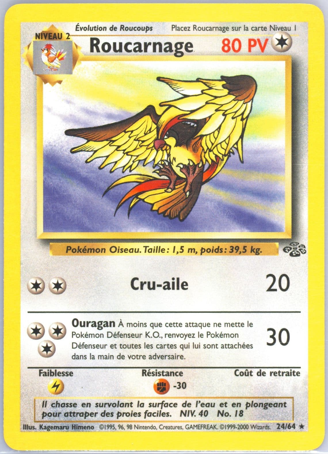 Roucarnage (24) 2000 Pokemon French Jungle