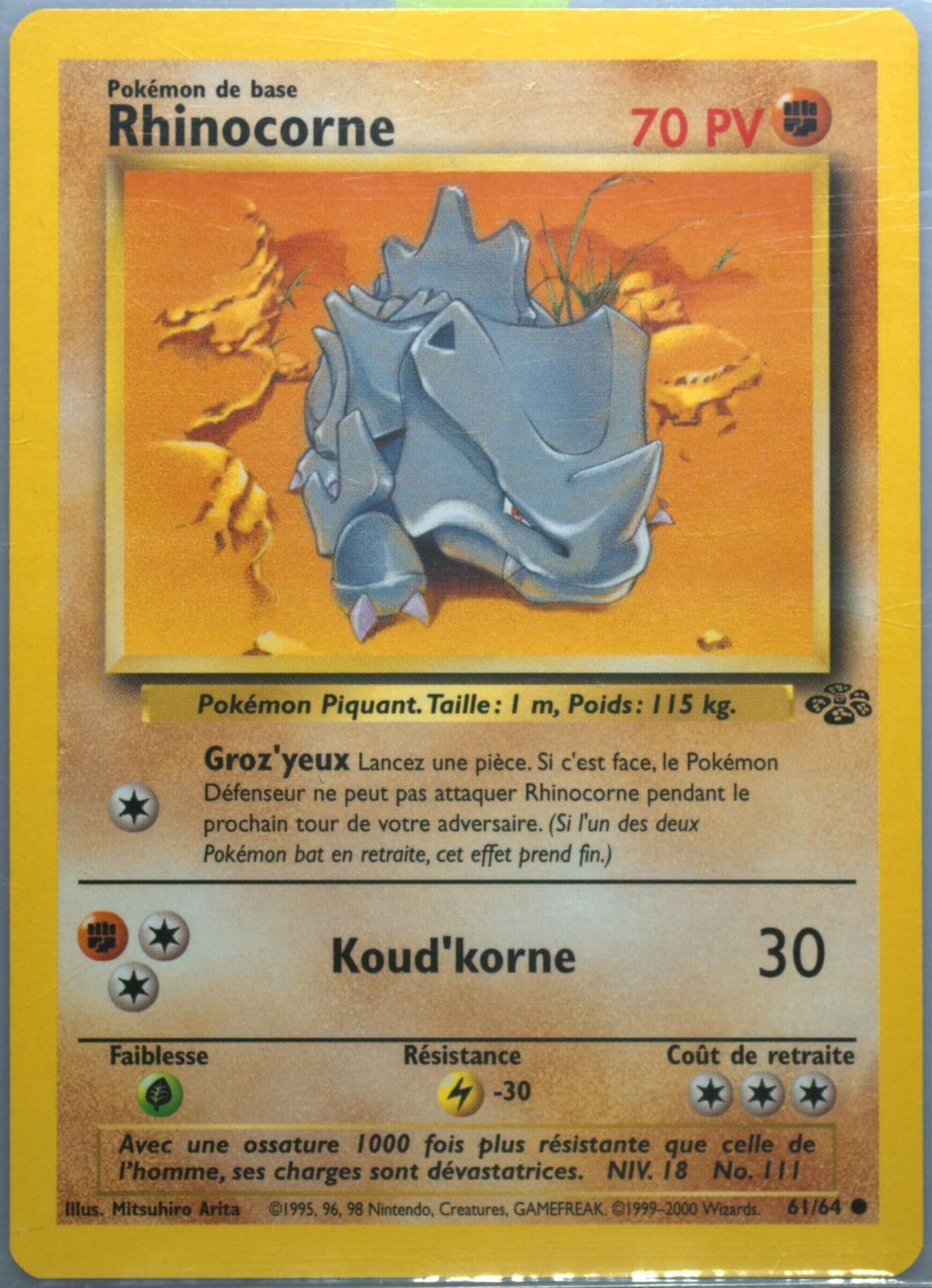 Rhinocorne (61) 2000 Pokemon French Jungle