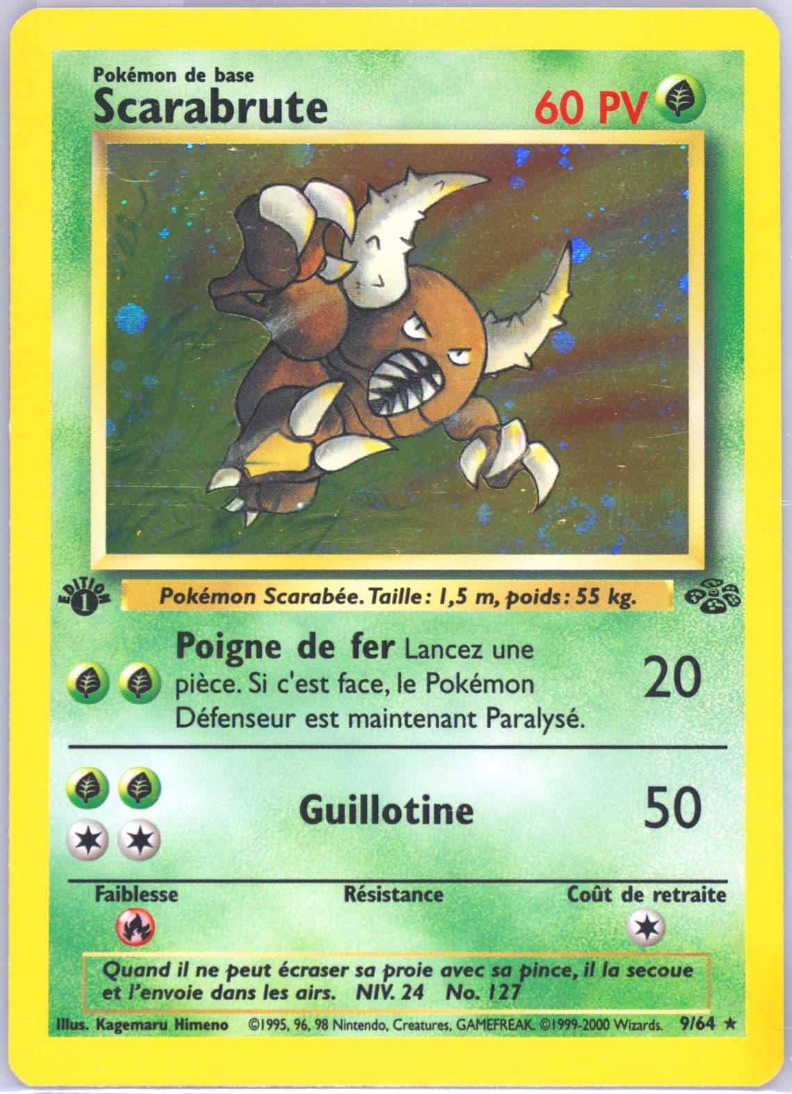 Scarabrute-Holo 1st Edition (9) 2000 Pokemon French Jungle