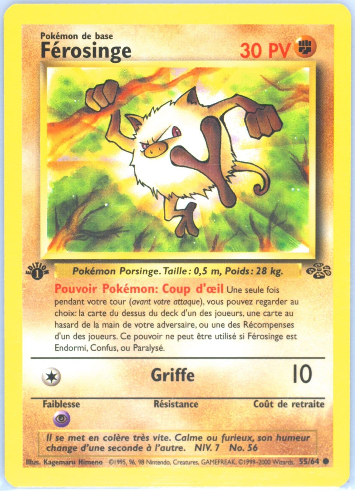 Ferosinge 1st Edition (55) 2000 Pokemon French Jungle